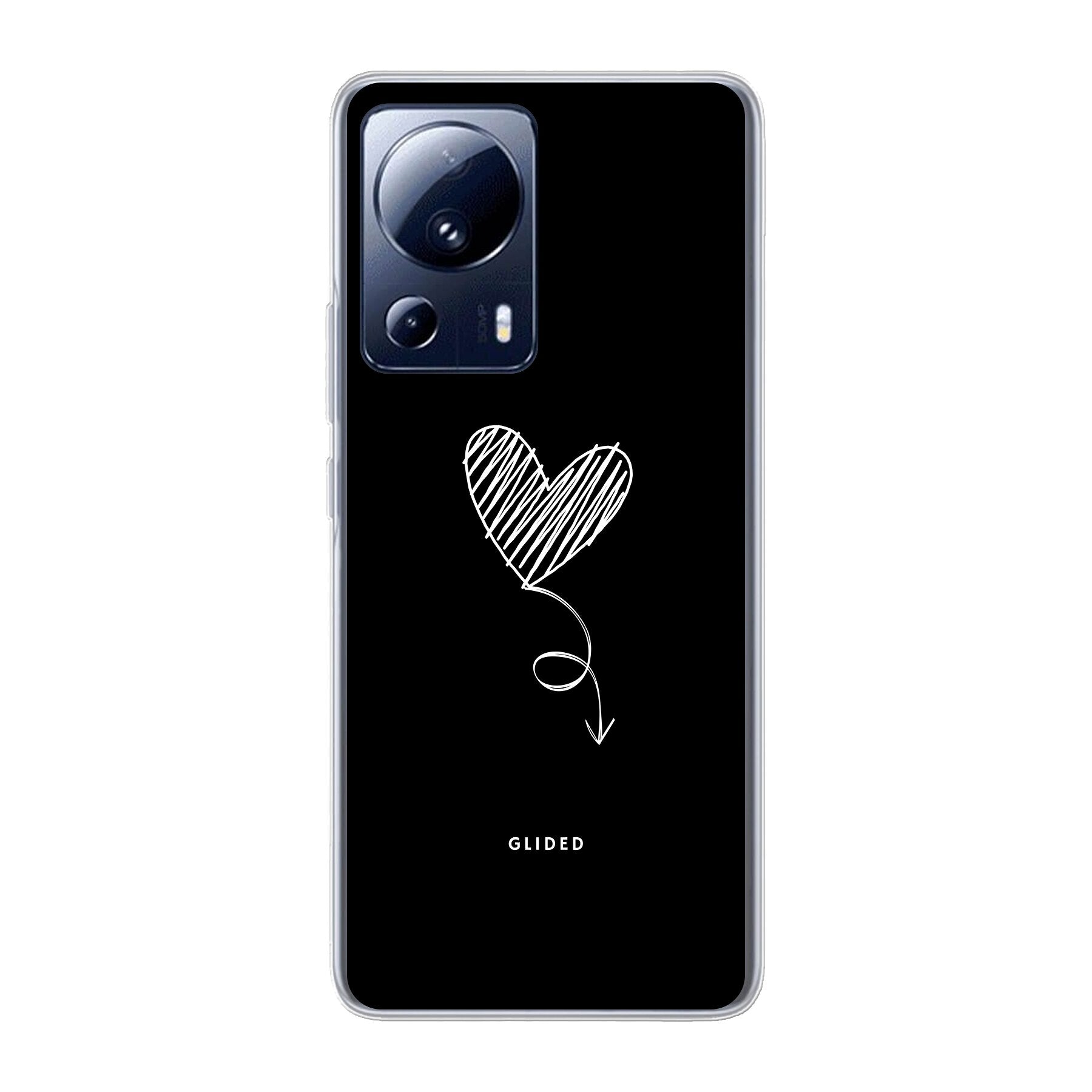 Xiaomi 13 Lite Handyhülle im Dark Heart Design mit ästhetischem Herz auf dunklem Hintergrund, bietet stilvollen Schutz.