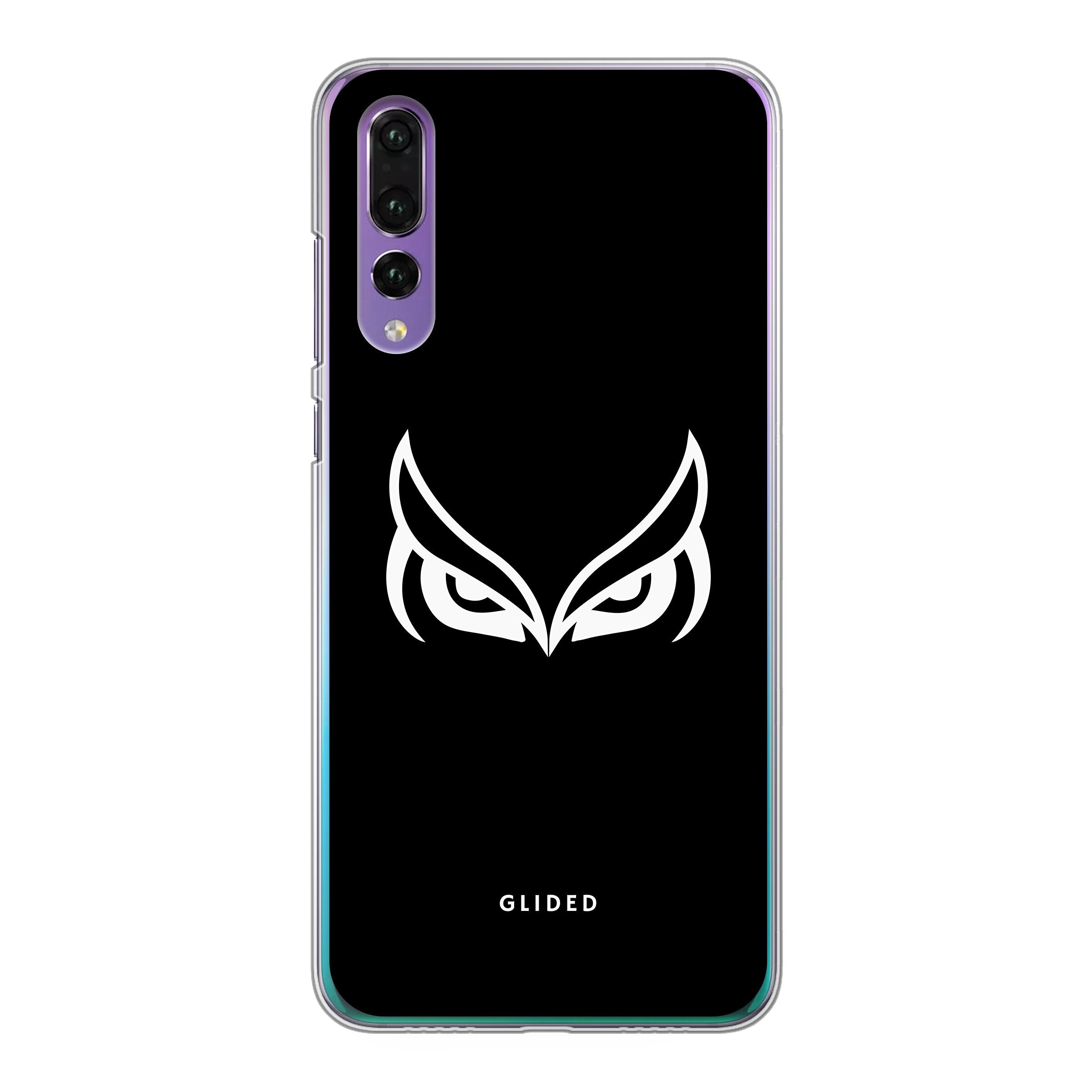 Dark Owl Handyhülle für Huawei P30 mit majestätischen Eulen auf dunklem Hintergrund, stilvoll und schützend.