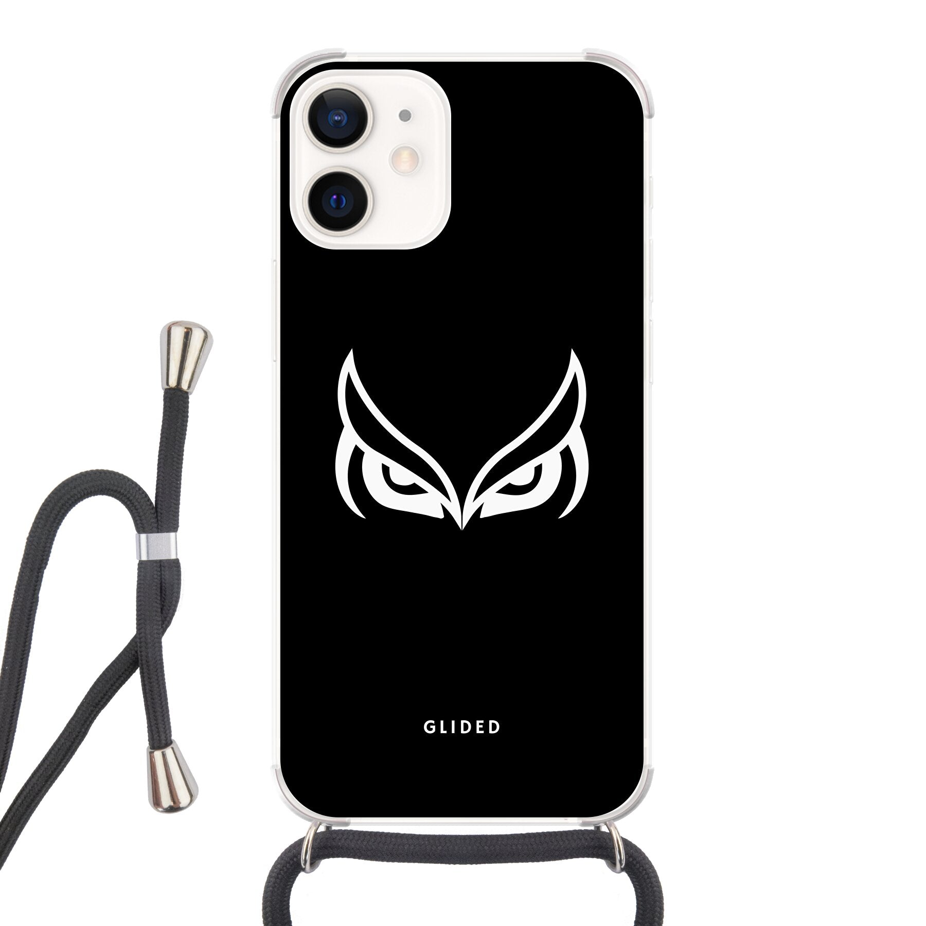 Dark Owl Handyhülle für iPhone 12 mini mit majestätischen Eulen auf dunklem Hintergrund, stilvoll und schützend.