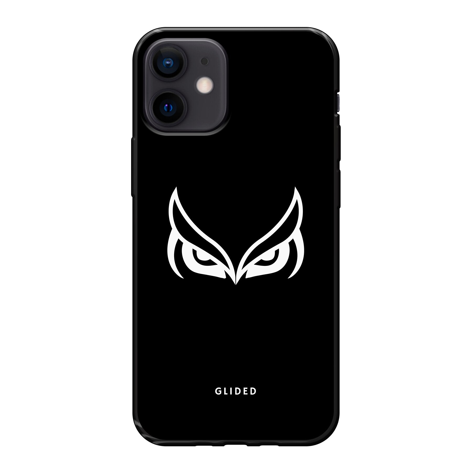 Dark Owl Handyhülle für iPhone 12 mini mit majestätischen Eulen auf dunklem Hintergrund, stilvoll und schützend.