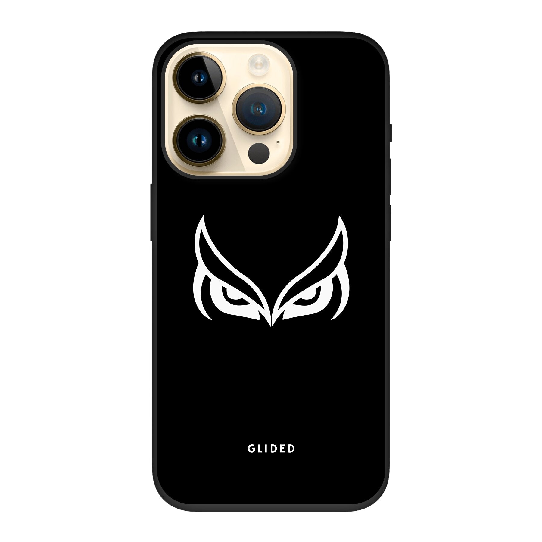 Dark Owl Handyhülle für iPhone 14 Pro mit majestätischen Eulen auf dunklem Hintergrund, stilvoll und schützend.