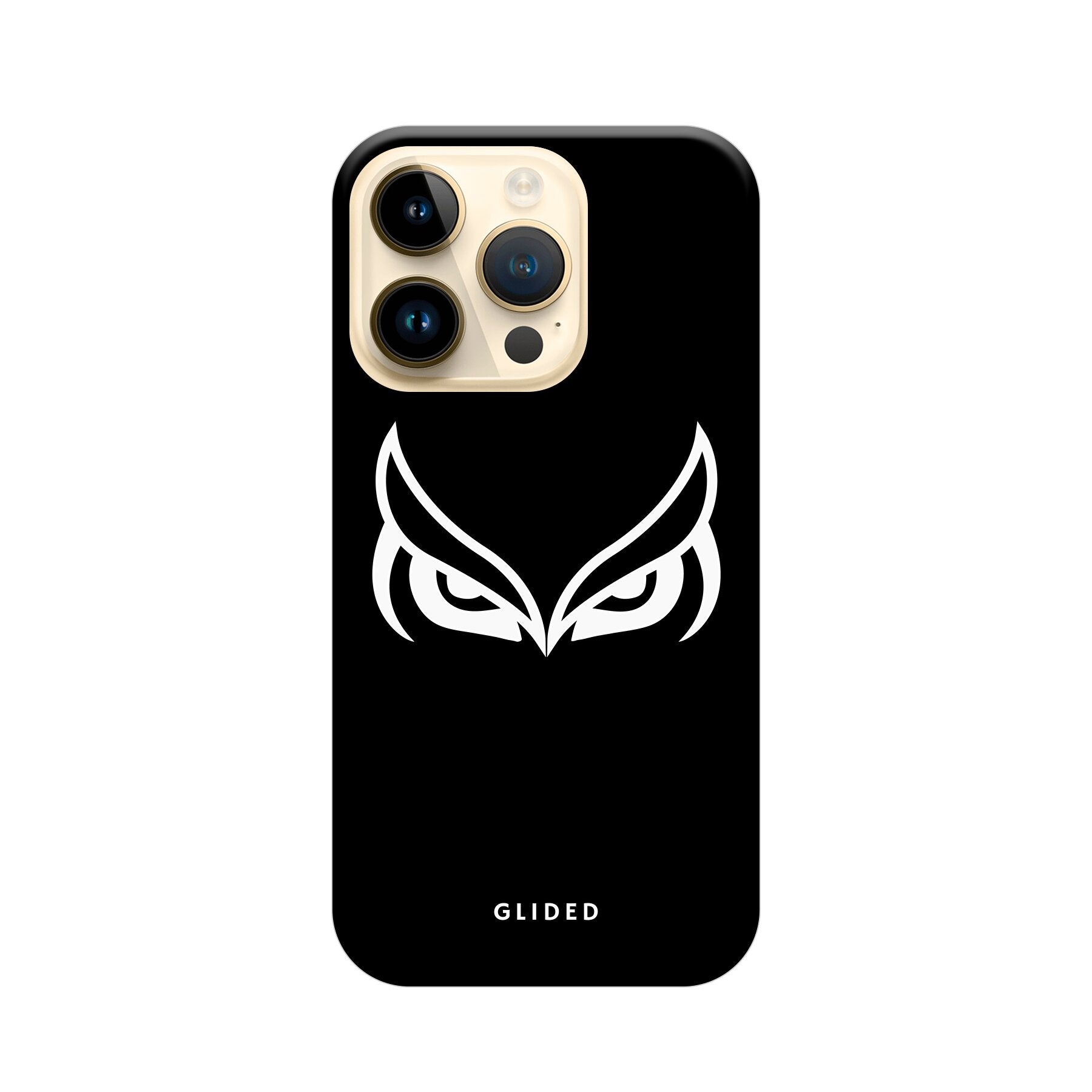 Dark Owl Handyhülle für iPhone 14 Pro mit majestätischen Eulen auf dunklem Hintergrund, stilvoll und schützend.