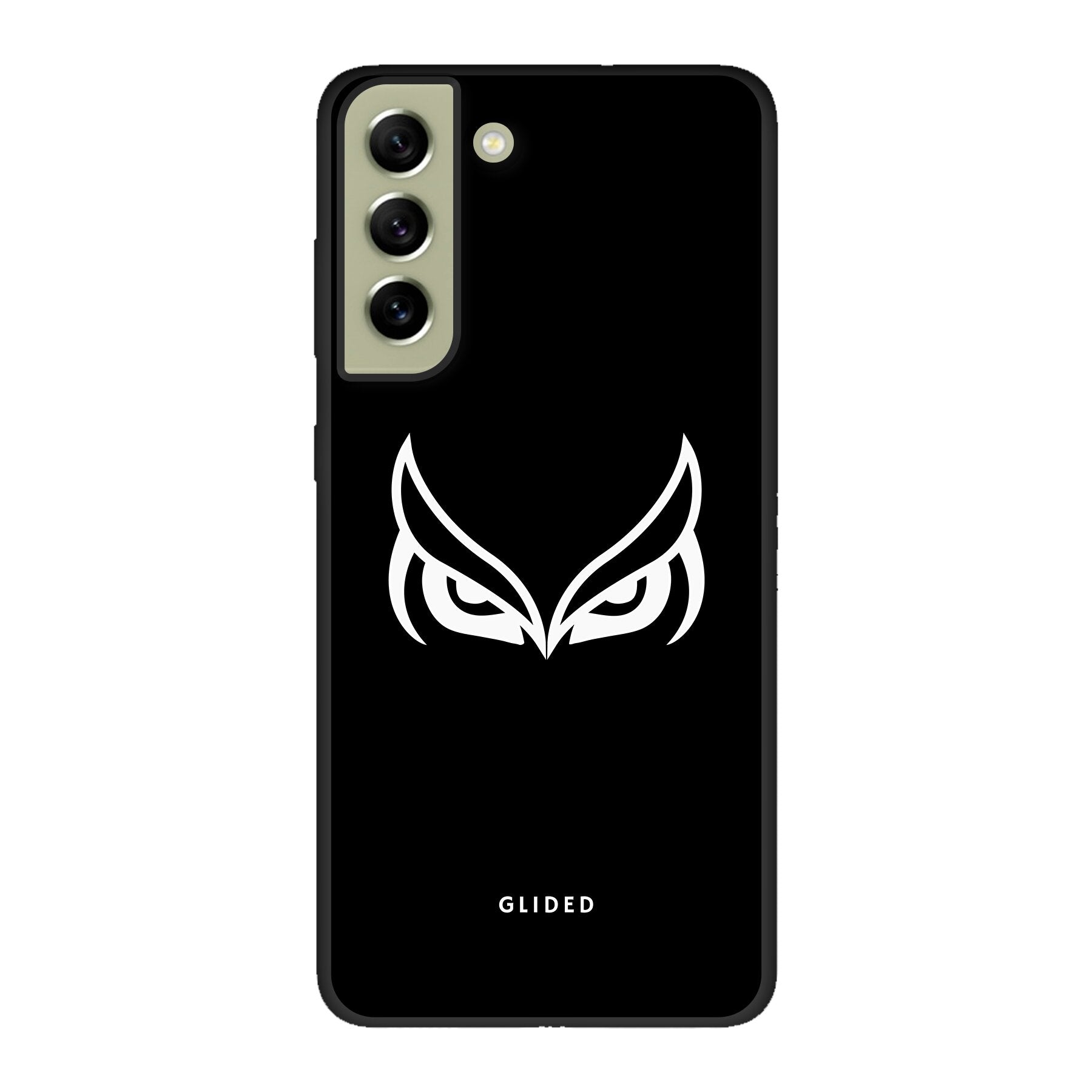 Dark Owl Handyhülle für Samsung Galaxy S21 FE mit majestätischen Eulen auf dunklem Hintergrund, stilvoll und schützend.