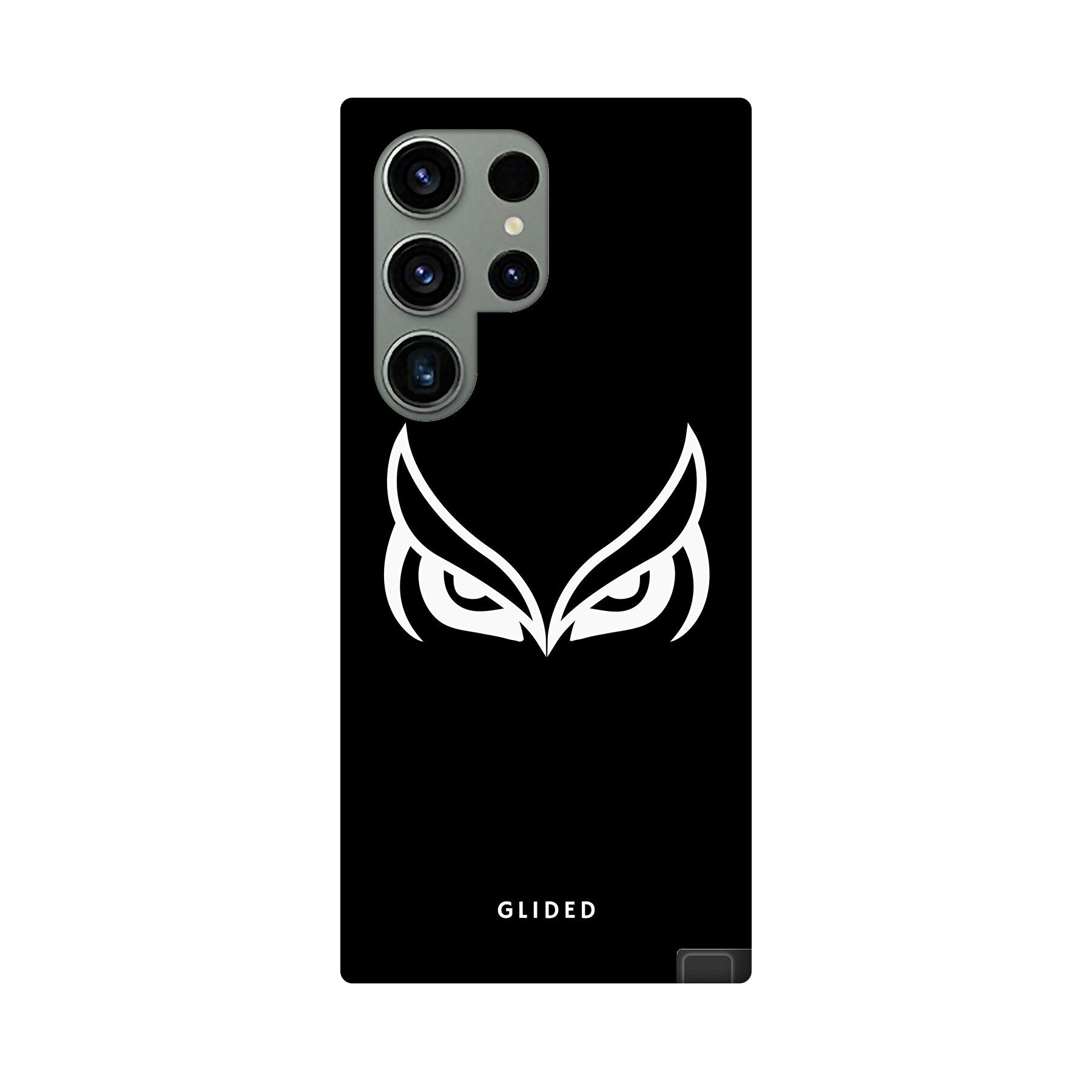 Dark Owl Handyhülle für Samsung Galaxy S23 Ultra mit majestätischen Eulen auf dunklem Hintergrund, stilvoll und schützend.