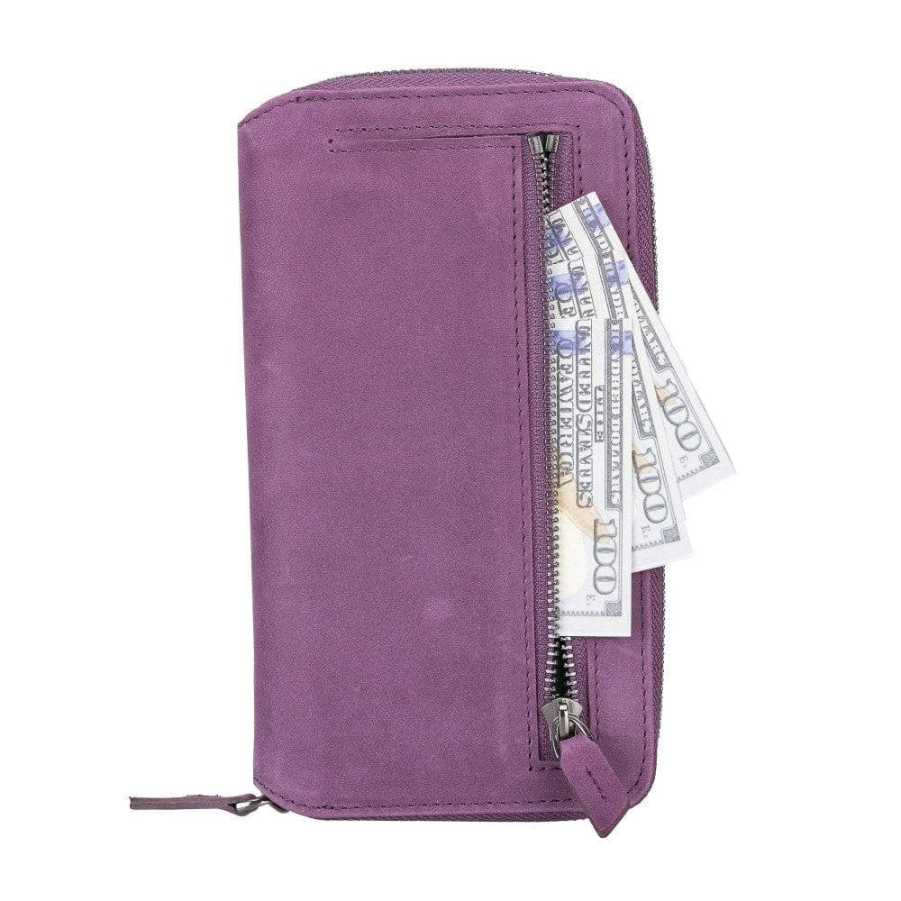 Detachable Leather Zipper Wallet Case for Apple iPhone 13 Series, showcasing premium leather and a sleek design.