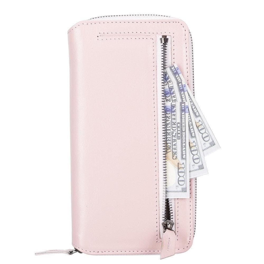 Detachable Leather Zipper Wallet Case for Apple iPhone 13 Series, showcasing premium leather and a sleek design.