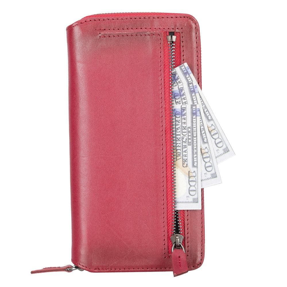 Detachable Leather Zipper Wallet Case for Apple iPhone 13 Series, showcasing premium leather and a sleek design.