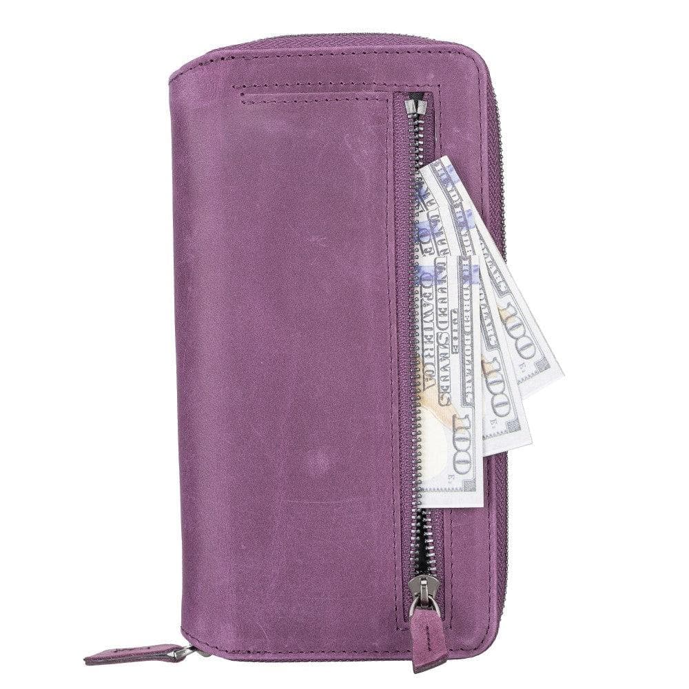 Detachable Leather Zipper Wallet Case for Apple iPhone 13 Series, showcasing premium leather and a sleek design.