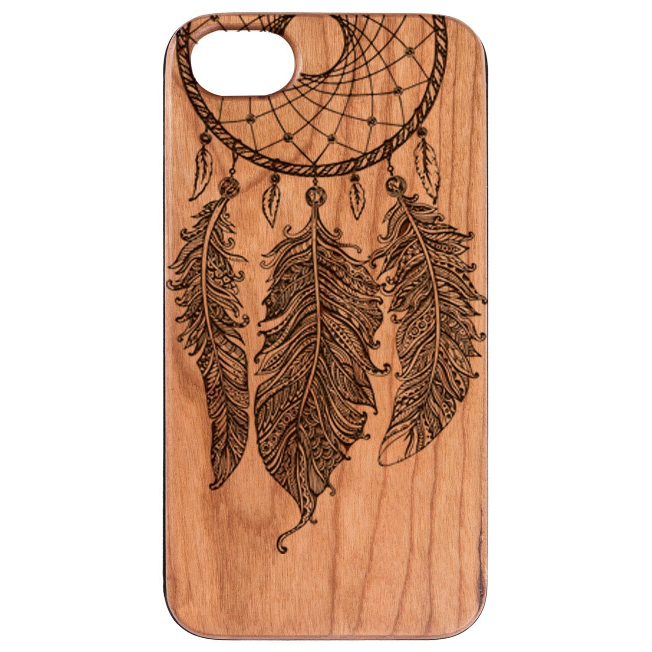 Dream Catcher 3 - Engraved wooden phone case featuring intricate designs and durable construction, suitable for various smartphone models.