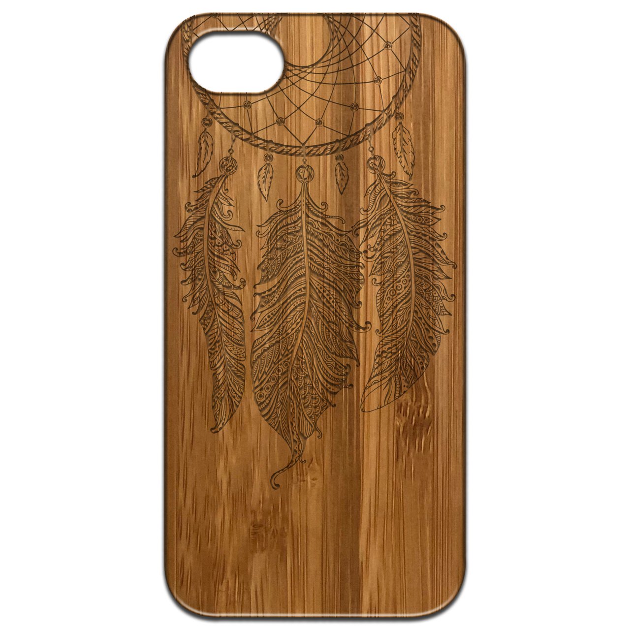 Dream Catcher 3 - Engraved wooden phone case featuring intricate designs and durable construction, suitable for various smartphone models.