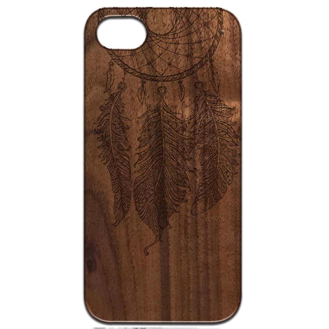 Dream Catcher 3 - Engraved wooden phone case featuring intricate designs and durable construction, suitable for various smartphone models.