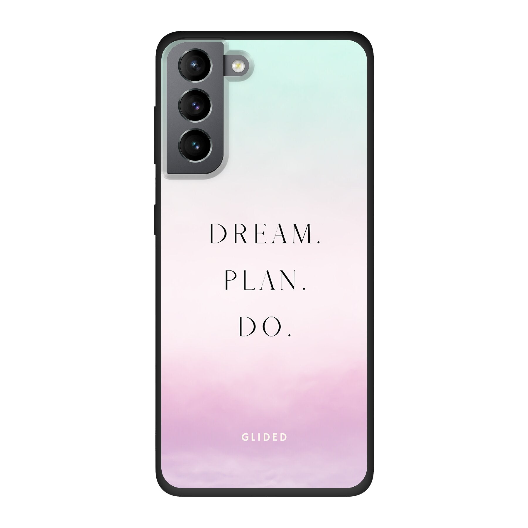 Dream Handyhülle für Samsung Galaxy S10 mit inspirierendem Spruch 'Dream, plan, do' und ästhetischem Design.