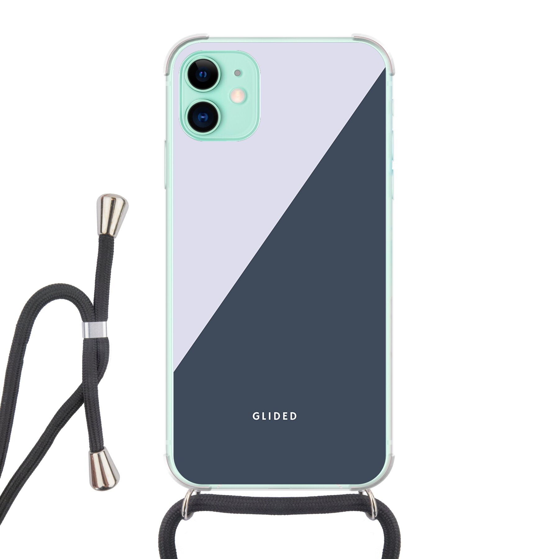 Edge iPhone 11 Handyhülle in Grau und Weiß mit minimalistischen Farbblöcken, bietet eleganten Schutz und modernen Stil.