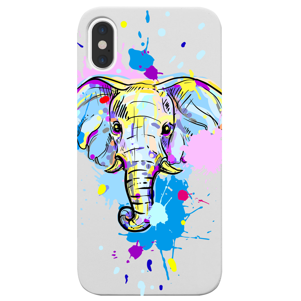 Elephant Head 1 phone case featuring UV color printed design on natural wood surface, showcasing durability and style.