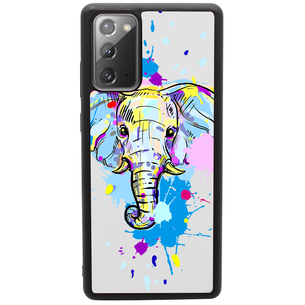 Elephant Head 1 phone case featuring UV color printed design on natural wood surface, showcasing durability and style.