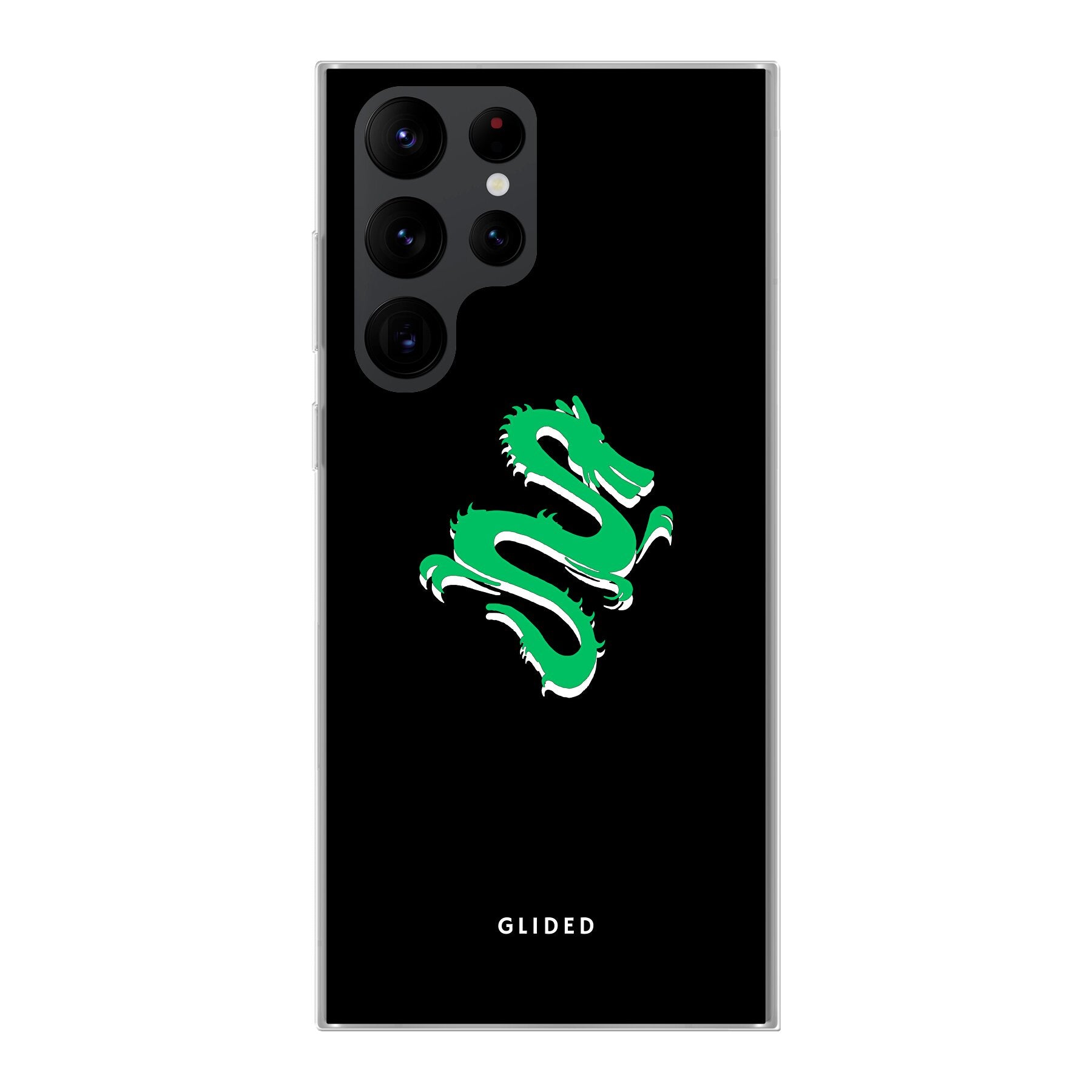 Emerald Dragon Handyhülle für Samsung Galaxy S20 Ultra mit majestätischem grünem Drachen-Design, idealer Schutz und stilvolle Ästhetik.