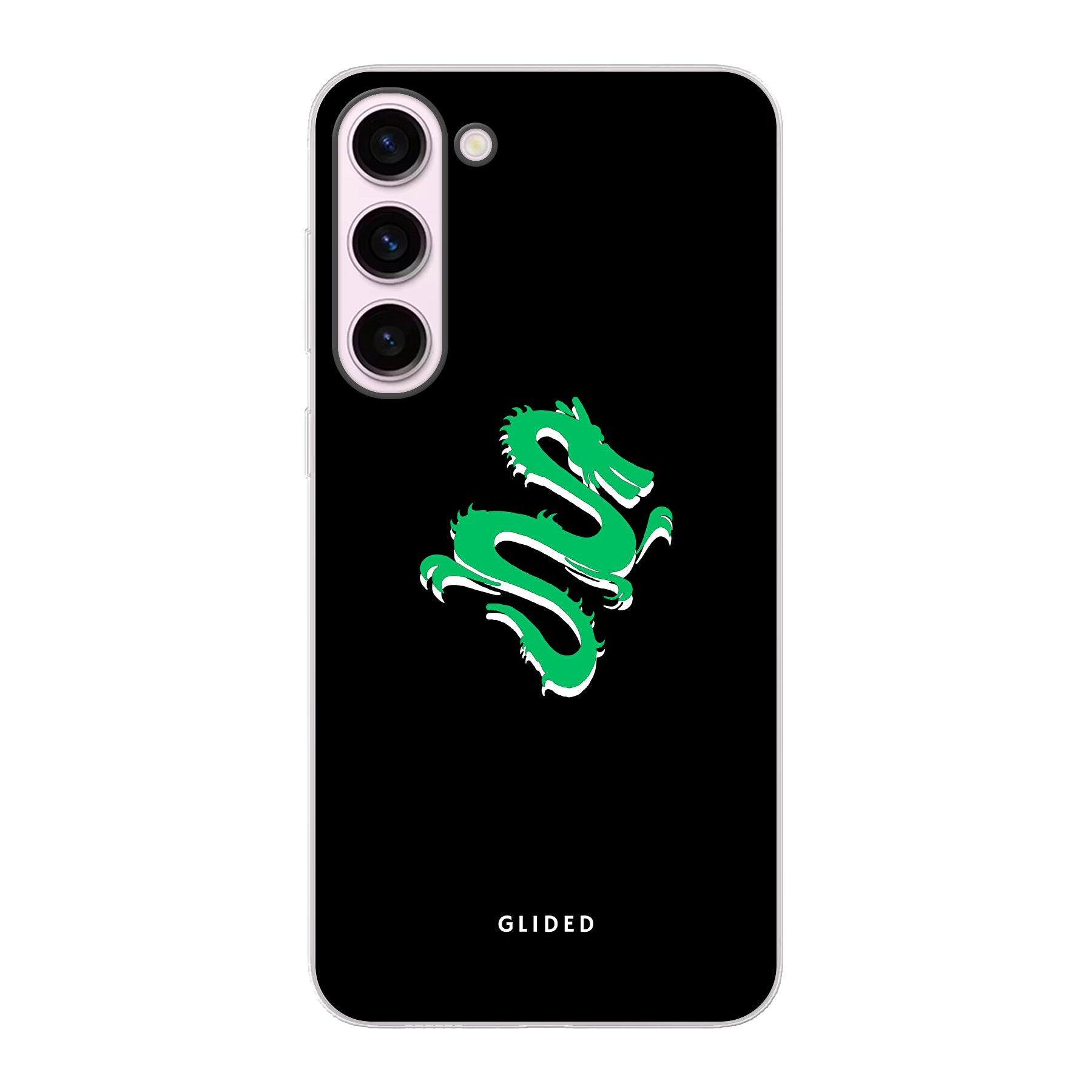 Emerald Dragon Handyhülle für Samsung Galaxy S23 Plus mit majestätischem grünem Drachen-Design, idealer Schutz und stilvolles Aussehen.