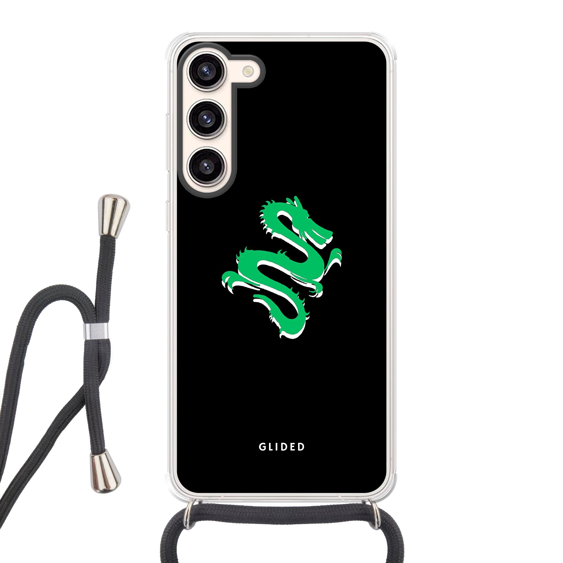 Emerald Dragon Handyhülle für Samsung Galaxy S23 Plus mit majestätischem grünem Drachen-Design, idealer Schutz und stilvolles Aussehen.