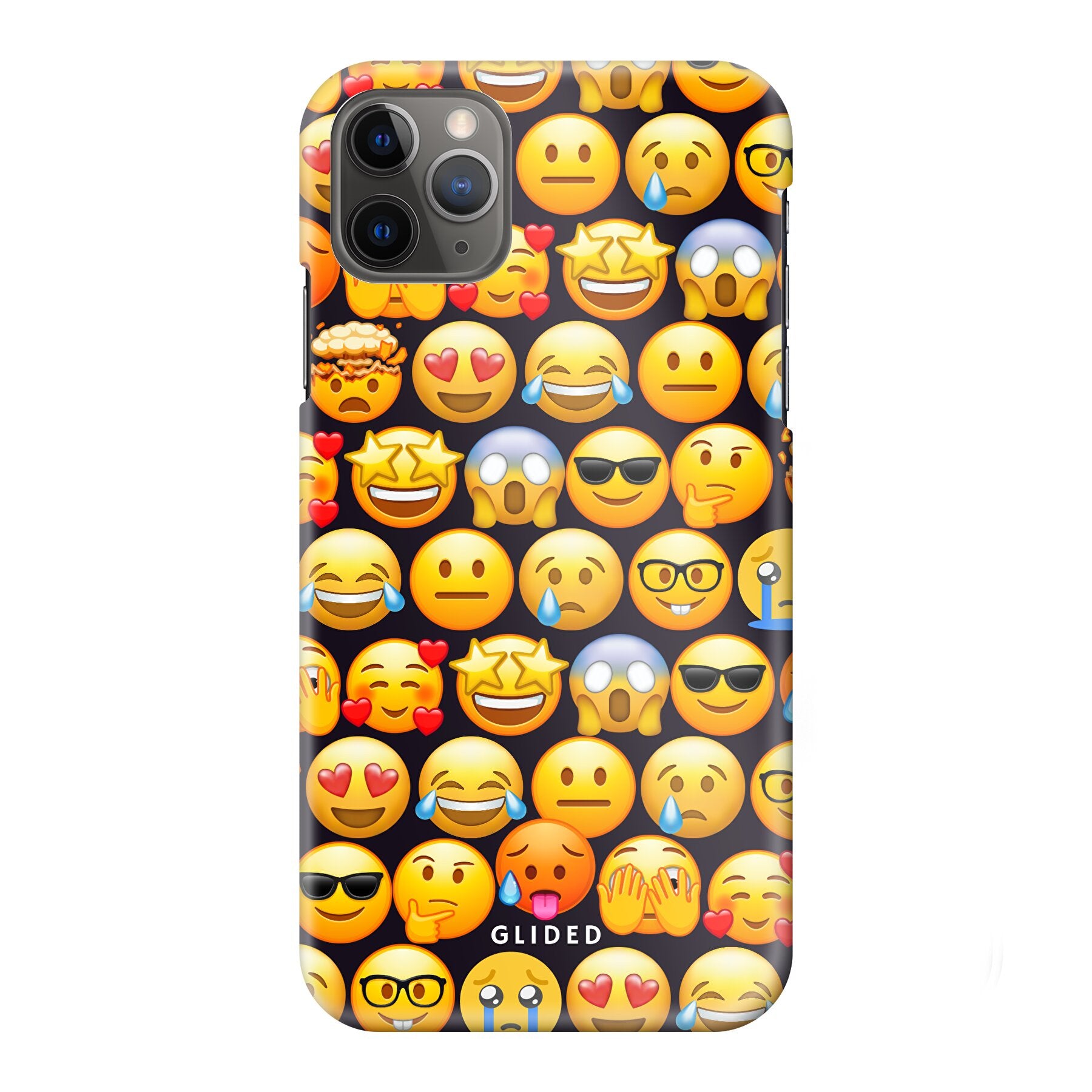 Bunte Emoji Town iPhone 11 Pro Max Handyhülle mit verschiedenen Emojis für Ausdruck und Schutz.