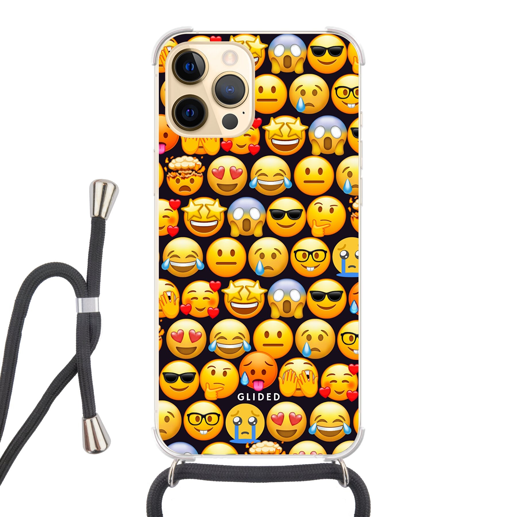 Bunte Emoji Town iPhone 12 Pro Max Handyhülle mit verschiedenen Emojis für Schutz und Stil.