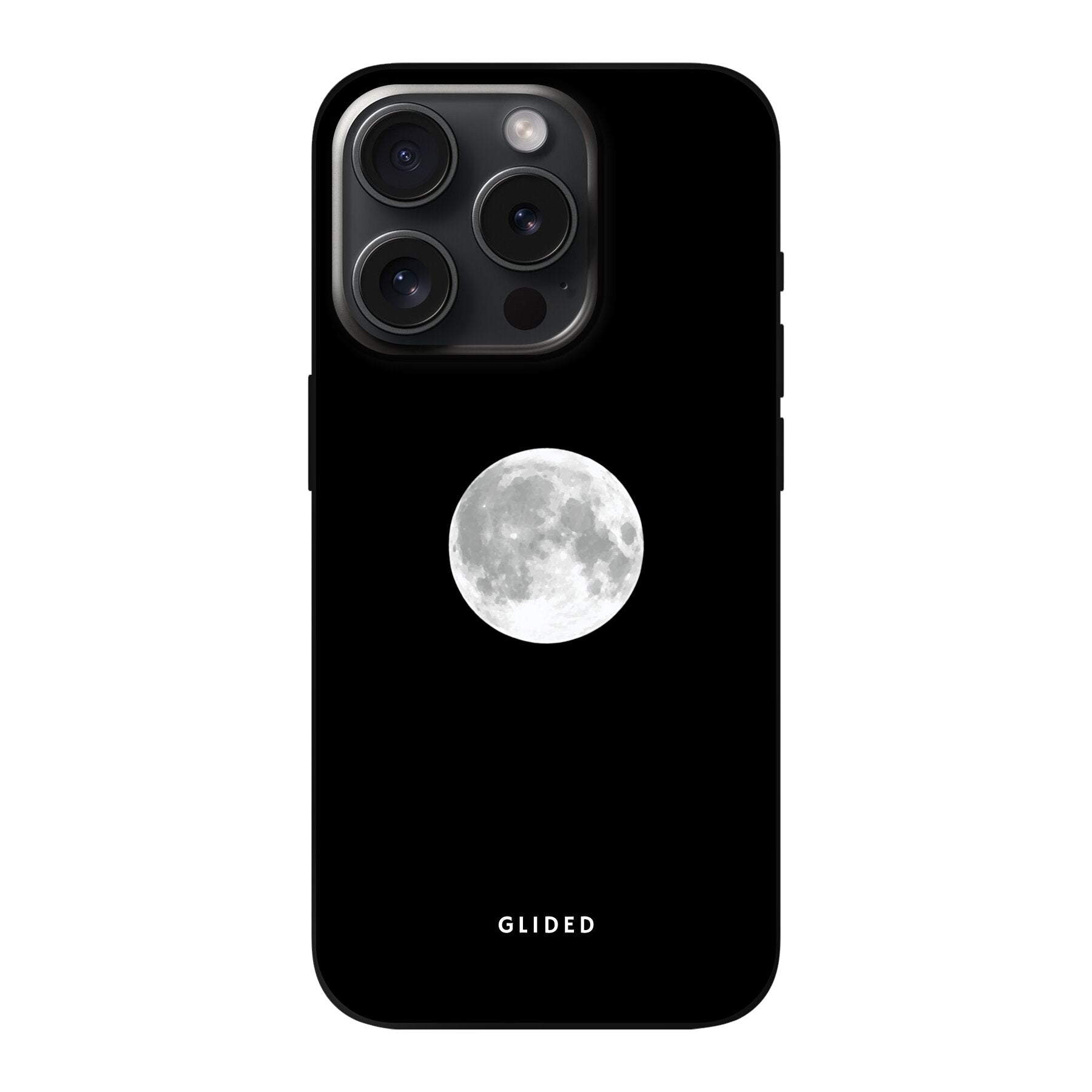 Epic Moon Handyhülle für iPhone 15 Pro mit majestätischem Vollmond-Design, stilvoll und schützend.