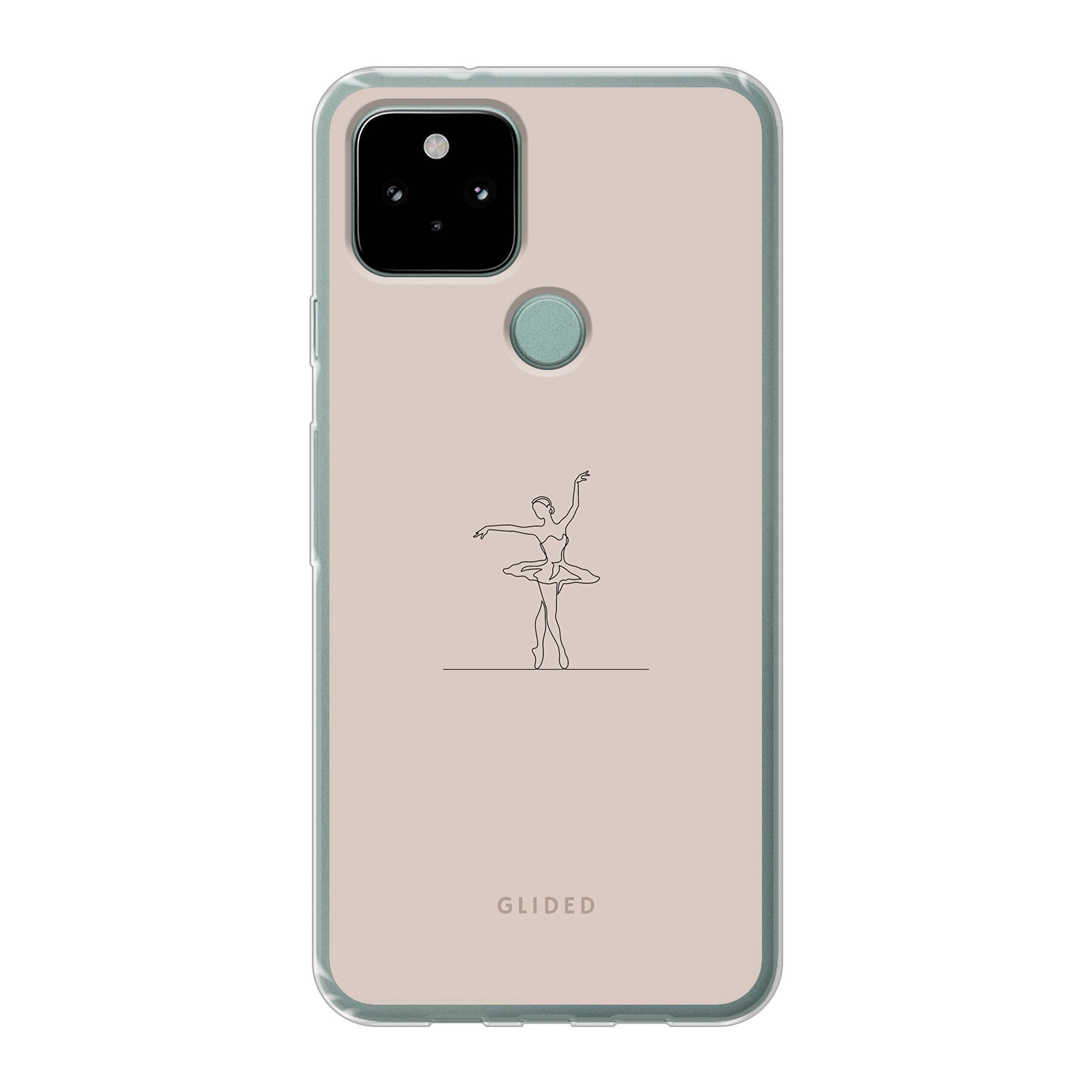 Felicity Google Pixel 5 Handyhülle mit zarter Balletttänzerin auf beigem Hintergrund, elegant und schützend.