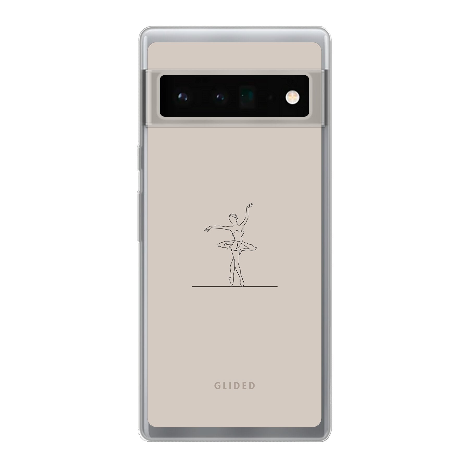 Felicity Handyhülle für Google Pixel 6 Pro mit zarter Balletttänzerin auf beigem Hintergrund, elegant und schützend.