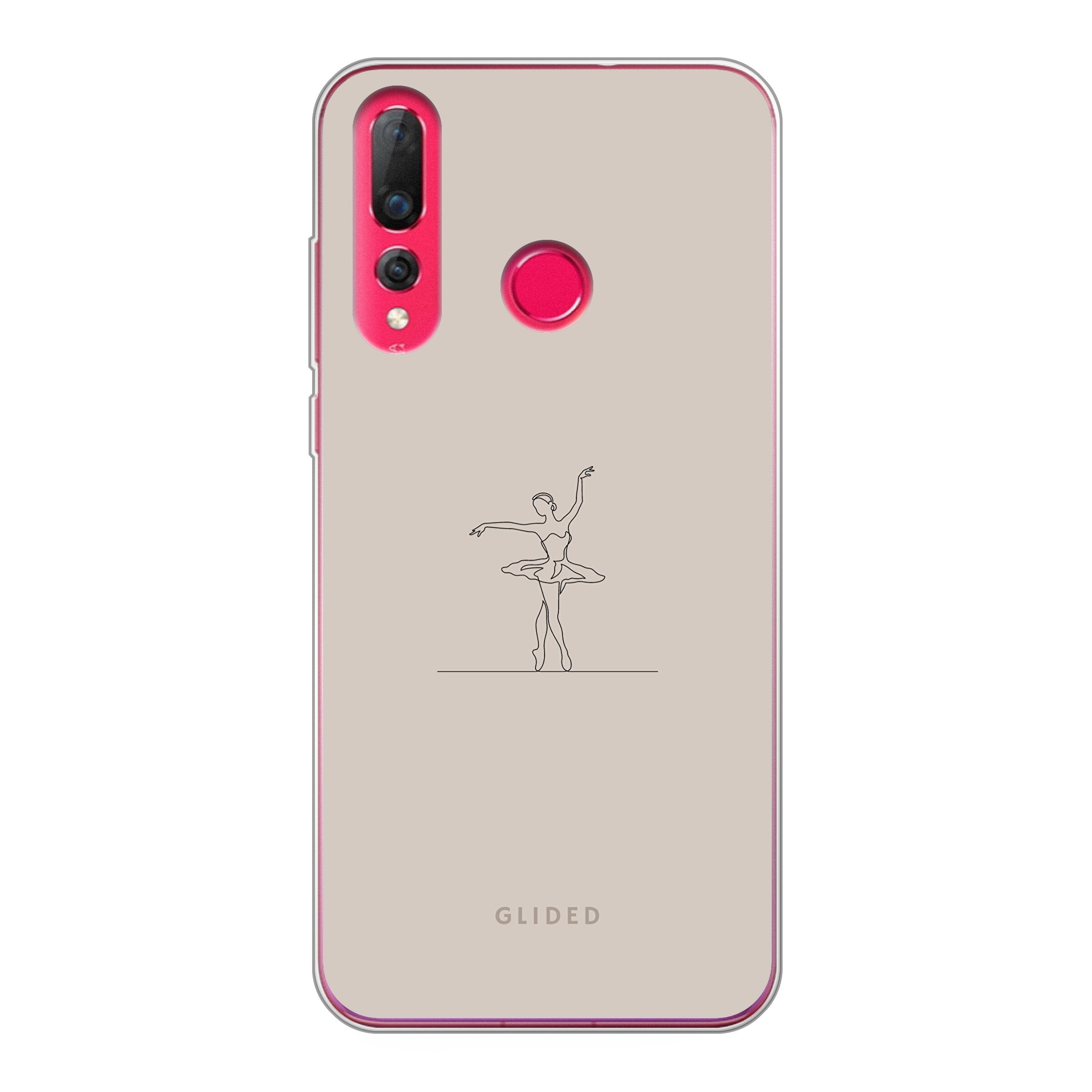 Felicity Handyhülle für Huawei P30 Lite mit filigraner Balletttänzerin auf beigem Hintergrund, elegant und schützend.