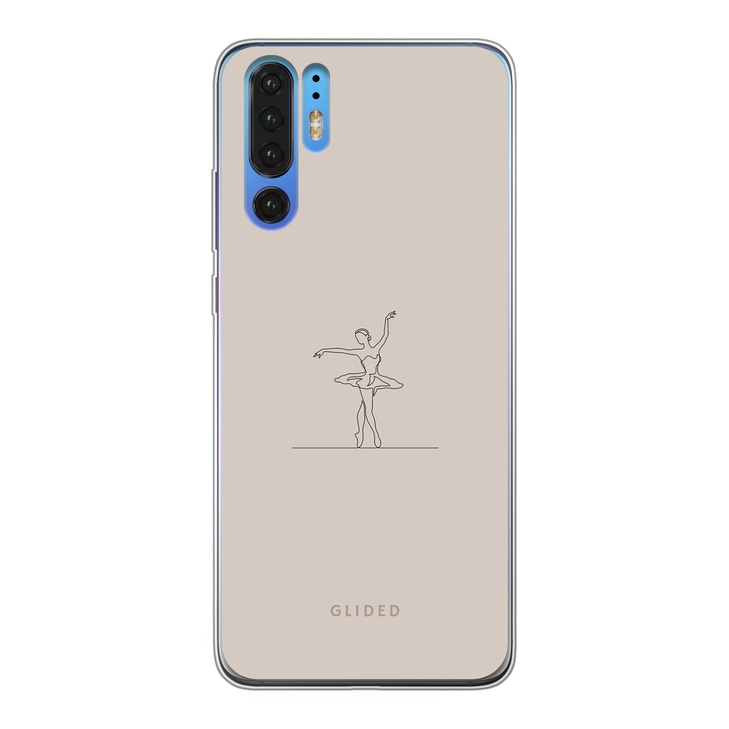 Felicity Huawei P30 Pro Handyhülle mit zarter Balletttänzerin auf beigem Hintergrund, elegant und schützend.