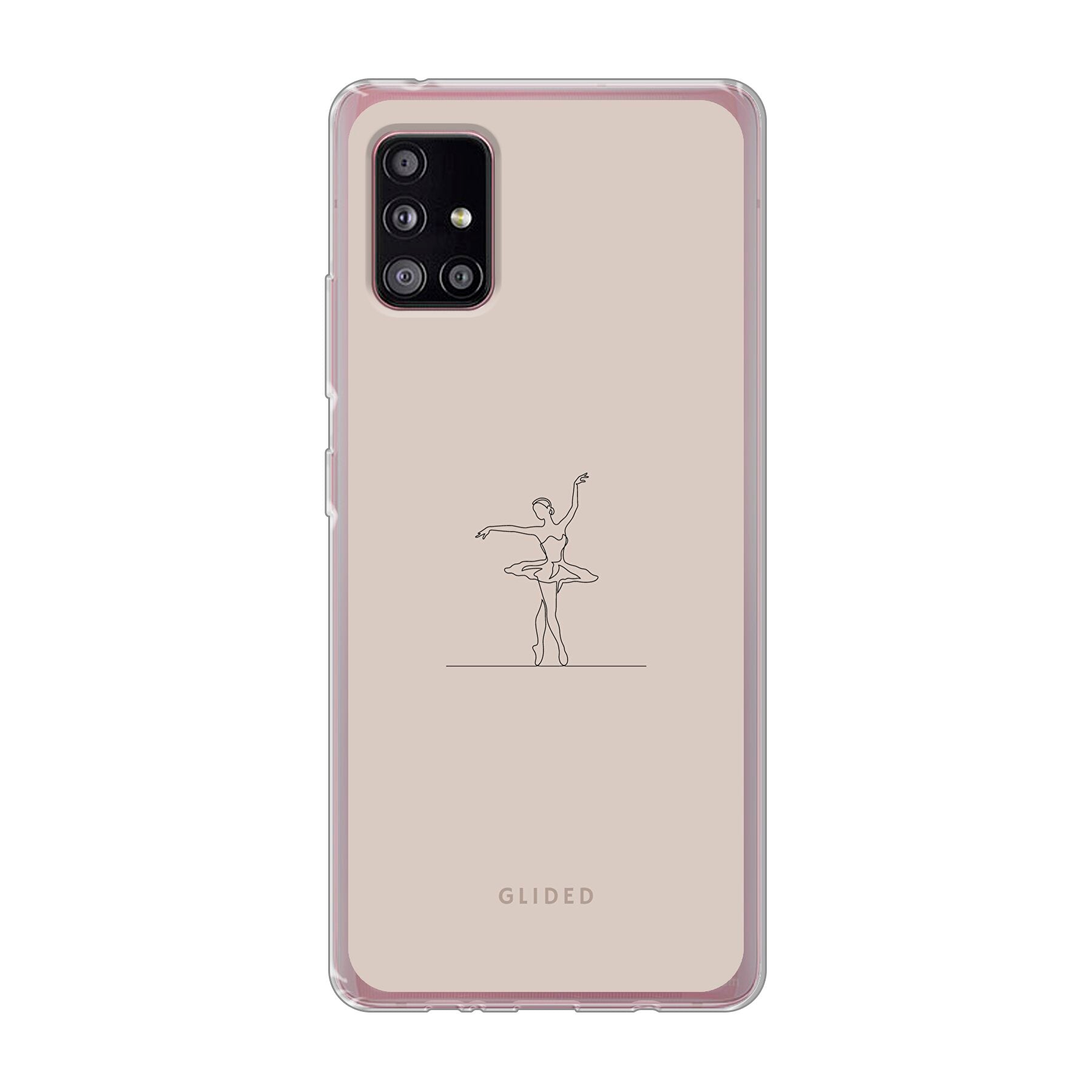 Felicity Handyhülle für Samsung Galaxy A51 5G mit zarter Balletttänzerin auf beigem Hintergrund, elegant und schützend.