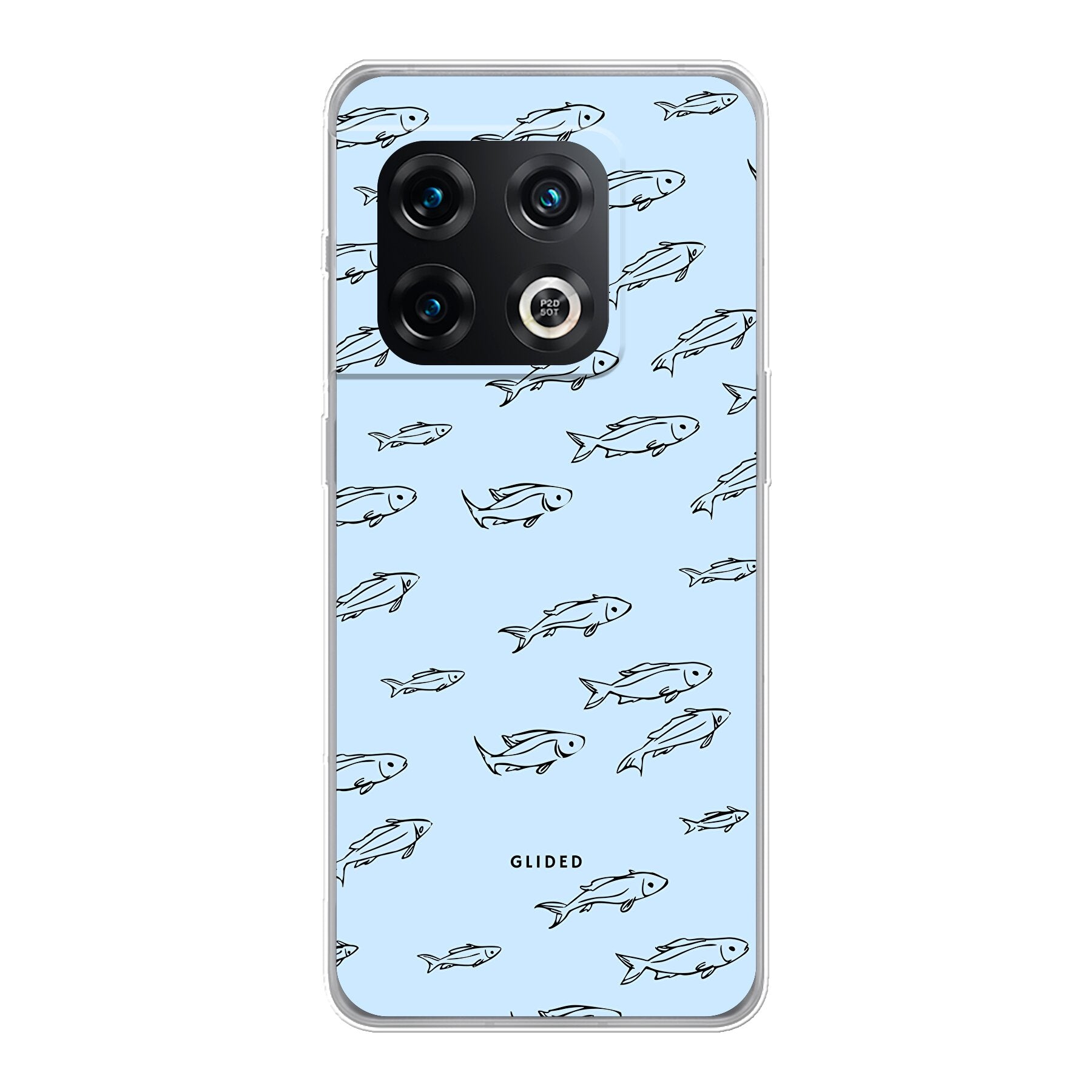 OnePlus 10 Pro Handyhülle im Fishy Design mit süßen kleinen Fischen auf einem bunten Hintergrund, bietet Schutz und Stil.