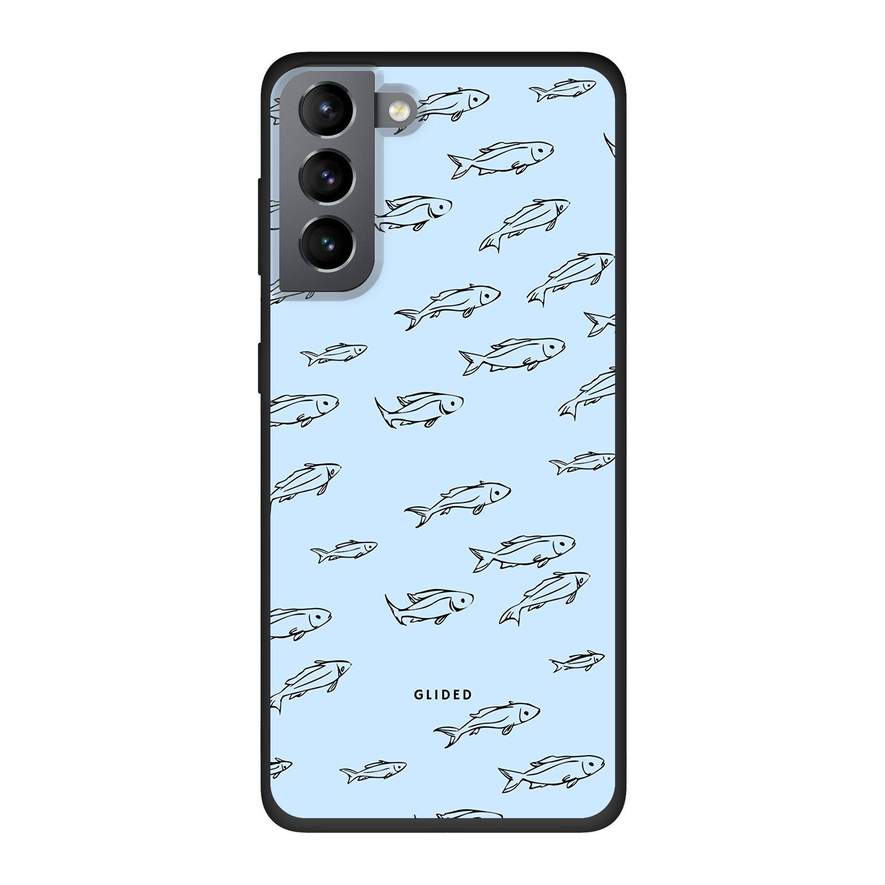 Fishy Handyhülle für Samsung Galaxy S10 mit süßen kleinen Fischen auf buntem Hintergrund, bietet Schutz und Stil.