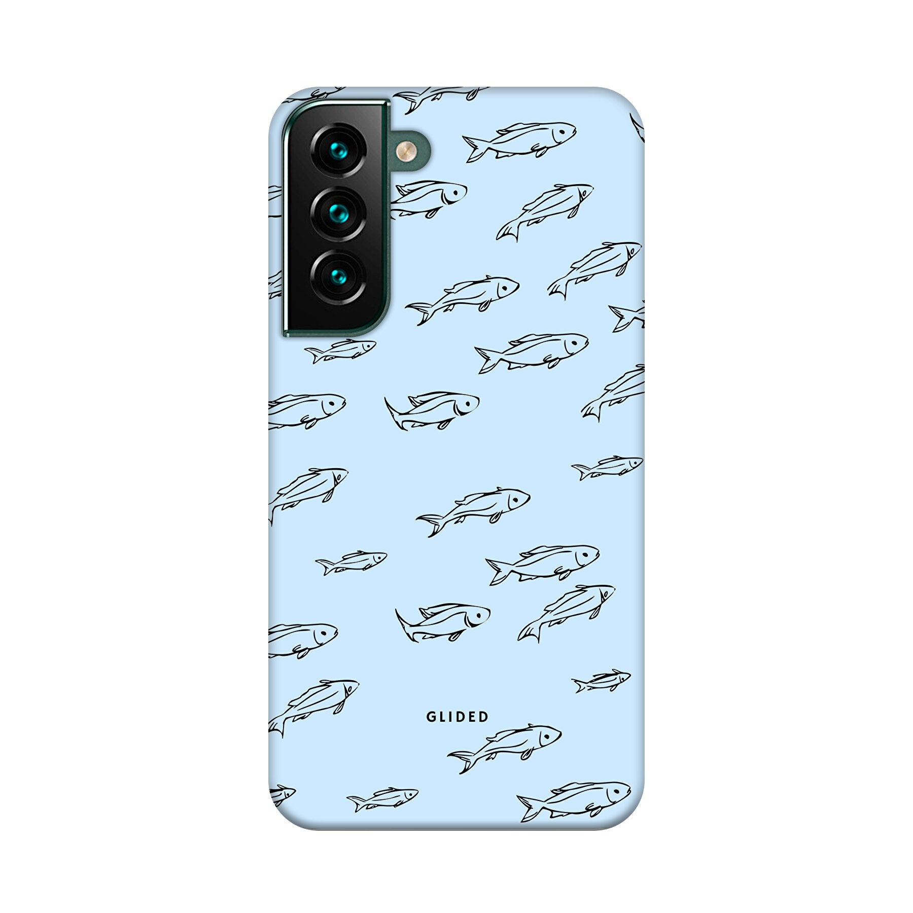 Fishy Handyhülle für Samsung Galaxy S22 Plus mit süßen Fischen auf dem Hintergrund, bietet Schutz und stilvolles Design.