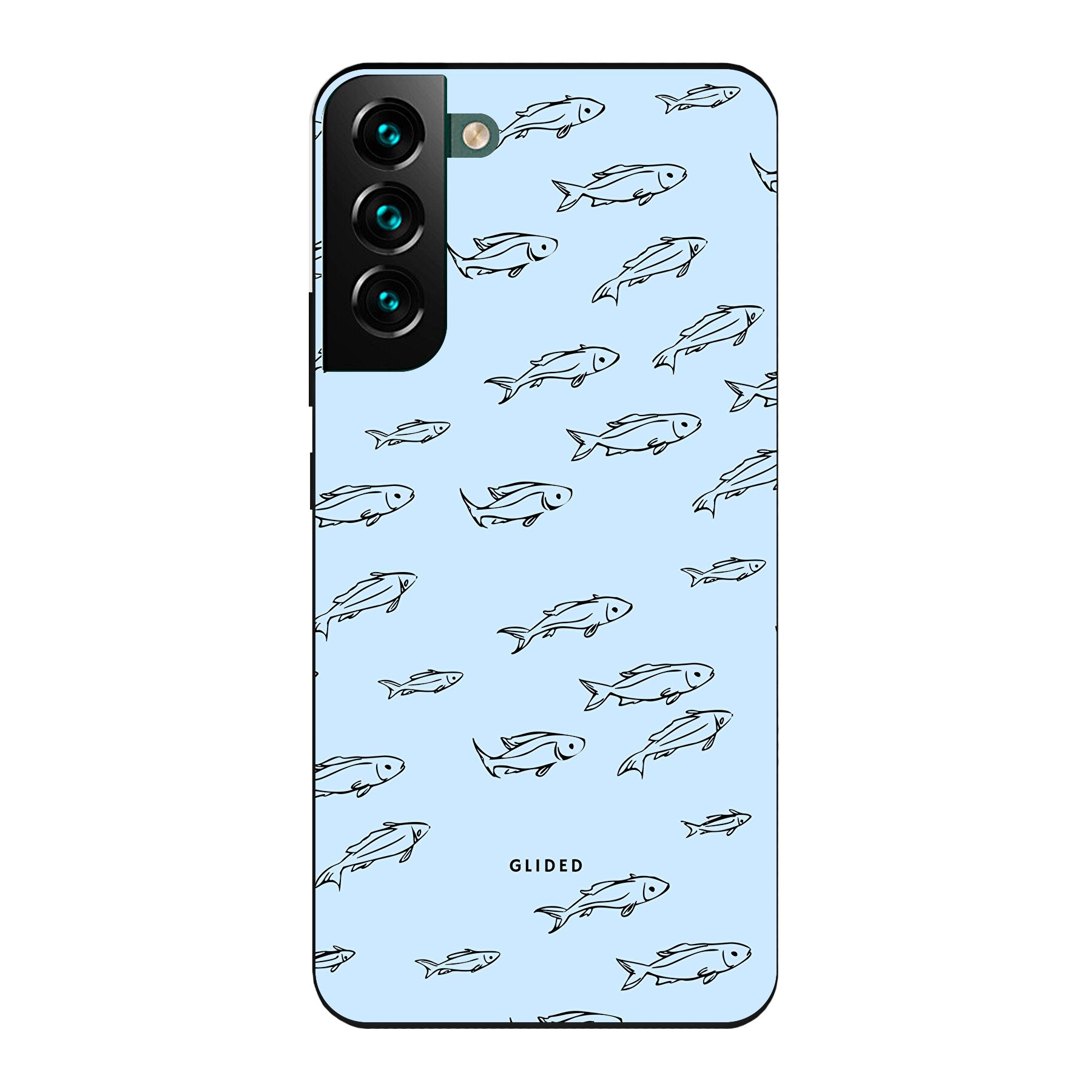 Fishy Handyhülle für Samsung Galaxy S22 Plus mit süßen Fischen auf dem Hintergrund, bietet Schutz und stilvolles Design.