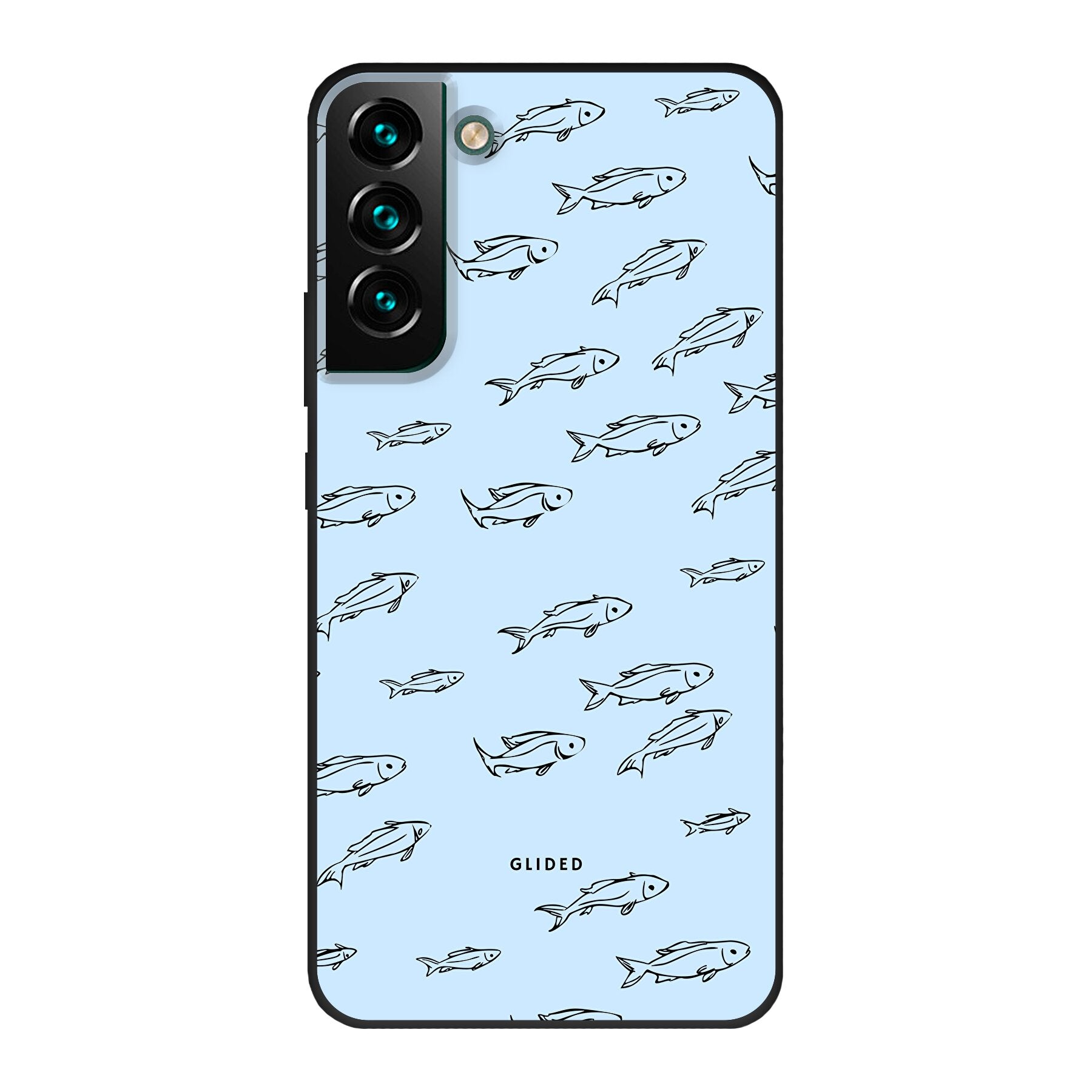 Fishy Handyhülle für Samsung Galaxy S22 Plus mit süßen Fischen auf dem Hintergrund, bietet Schutz und stilvolles Design.