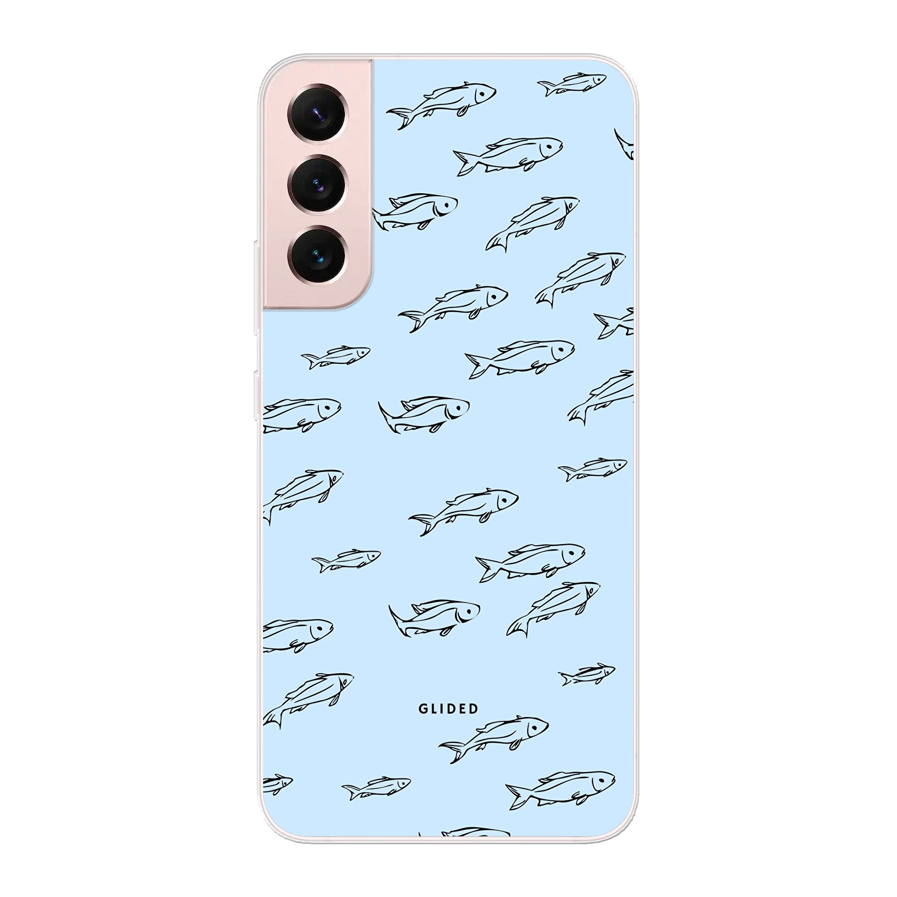 Fishy Handyhülle für Samsung Galaxy S22 Plus mit süßen Fischen auf dem Hintergrund, bietet Schutz und stilvolles Design.