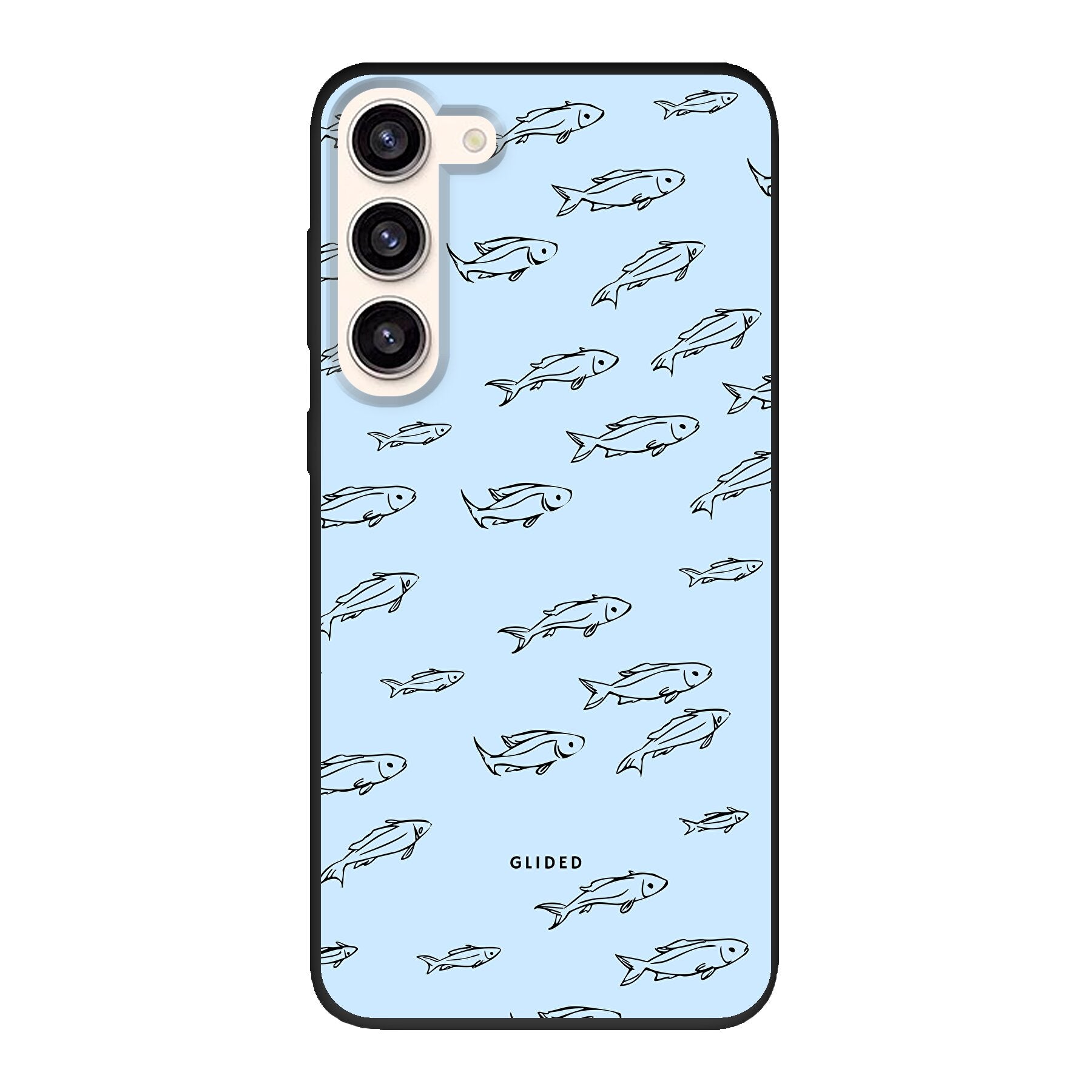 Fishy Handyhülle für Samsung Galaxy S23 Plus mit süßen Fischen auf dem Hintergrund, bietet Schutz und Stil.