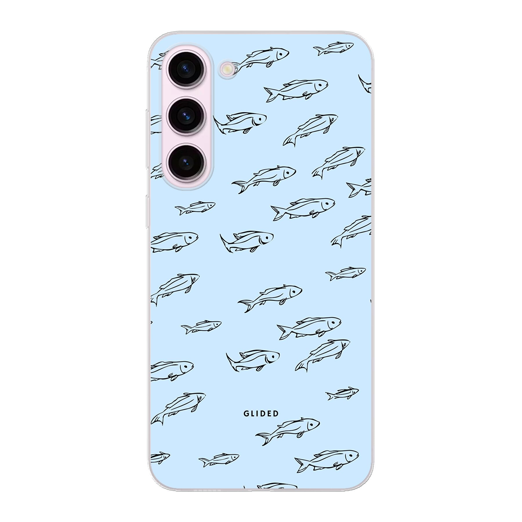 Fishy Handyhülle für Samsung Galaxy S23 Plus mit süßen Fischen auf dem Hintergrund, bietet Schutz und Stil.