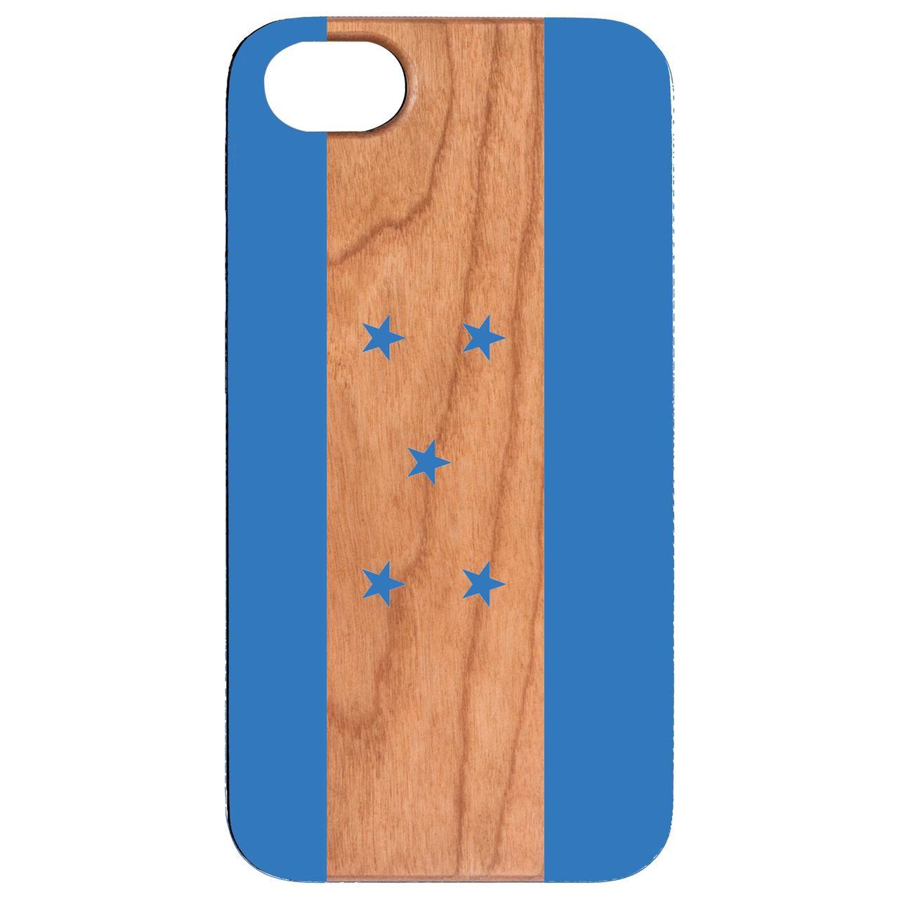 Flag Honduras UV Color Printed phone case showcasing vibrant colors and durable wooden design.