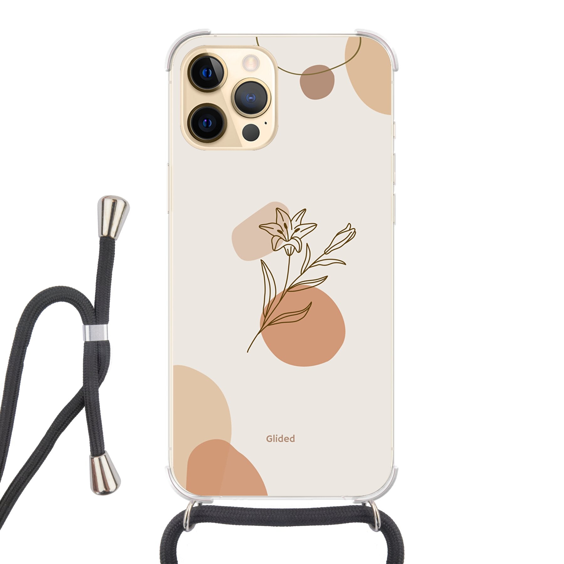 Flora iPhone 12 Pro Max Handyhülle mit pastellfarbenem Blumenmuster, bietet stilvollen Schutz und elegantes Design.