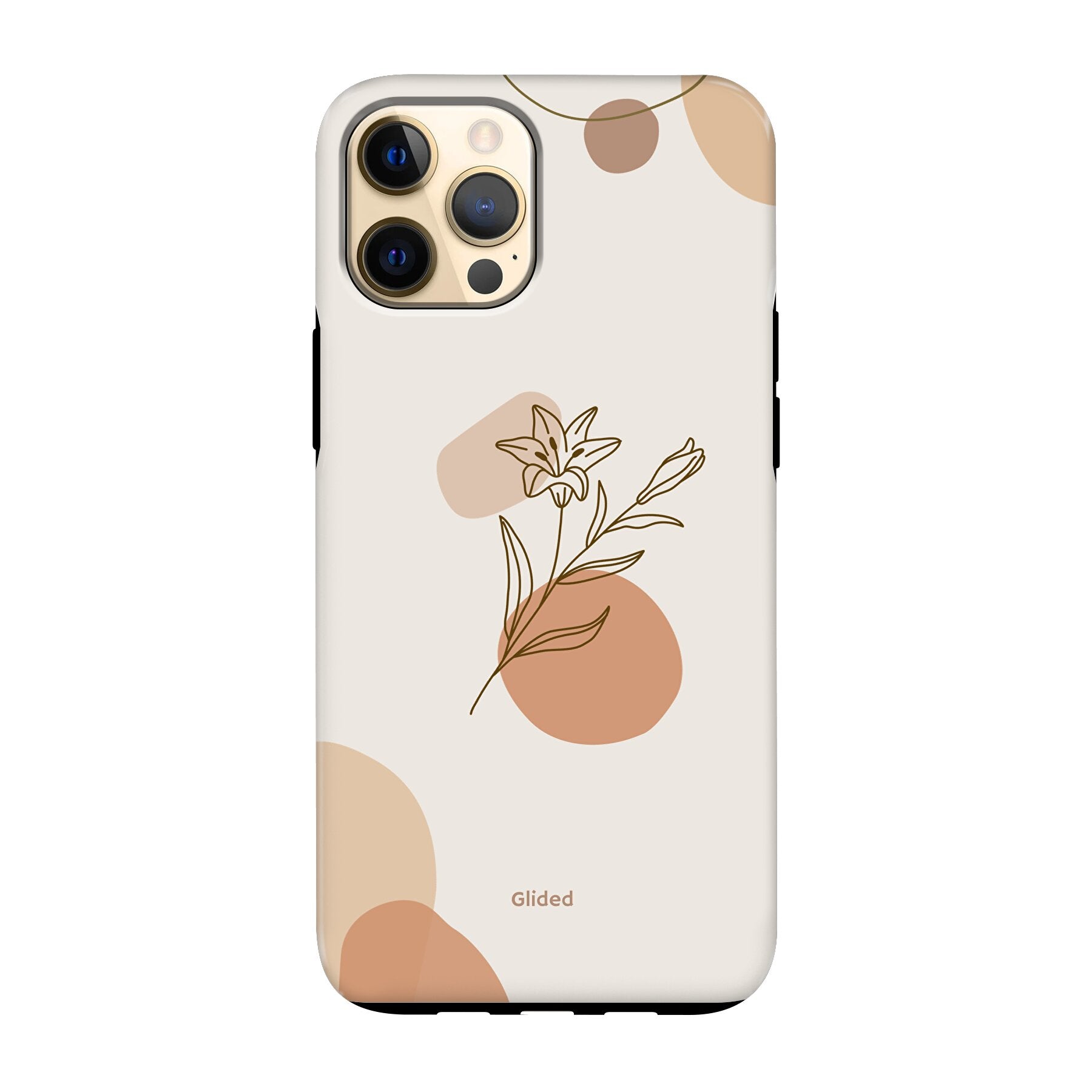 Flora iPhone 12 Pro Max Handyhülle mit pastellfarbenem Blumenmuster, bietet stilvollen Schutz und elegantes Design.