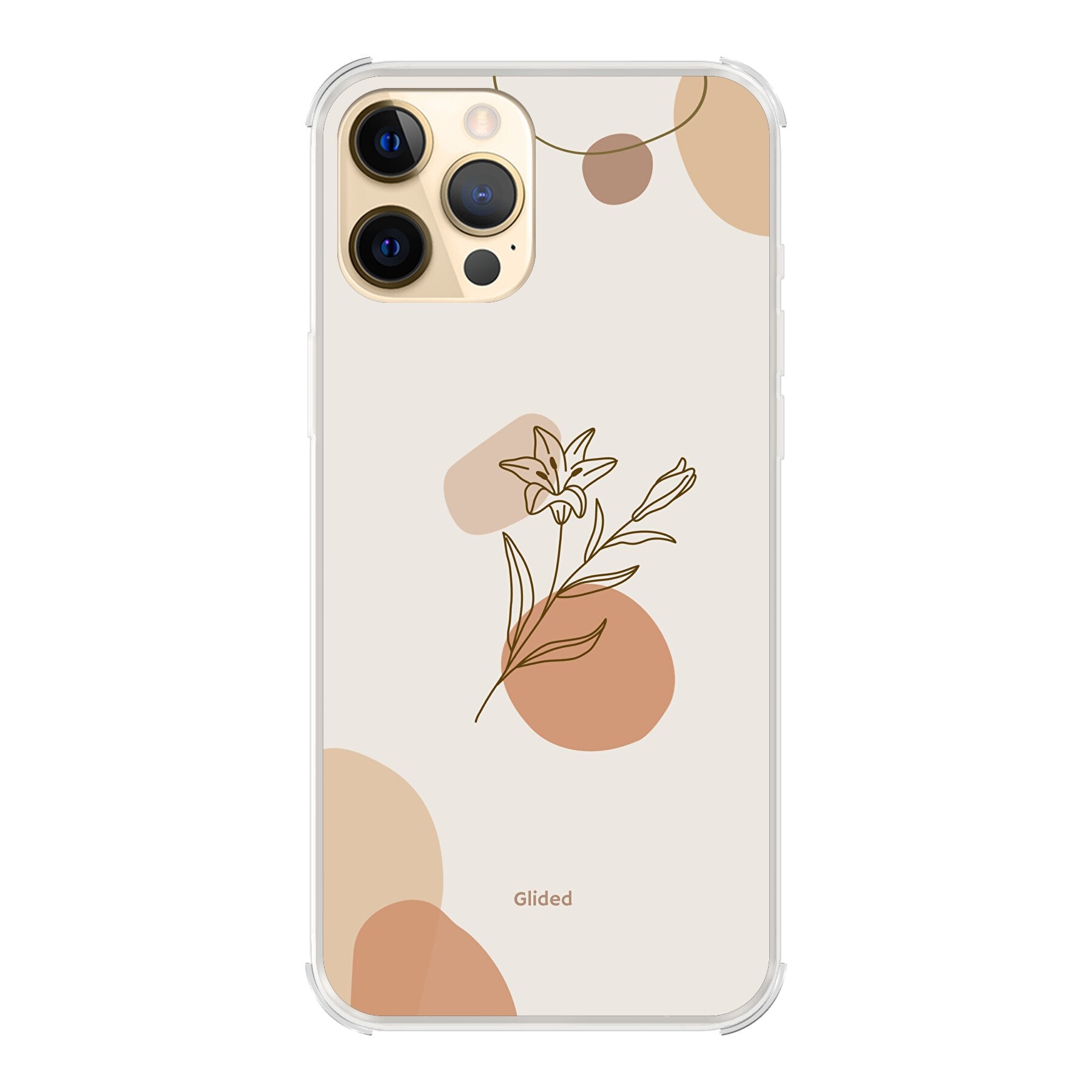 Flora iPhone 12 Pro Max Handyhülle mit pastellfarbenem Blumenmuster, bietet stilvollen Schutz und elegantes Design.