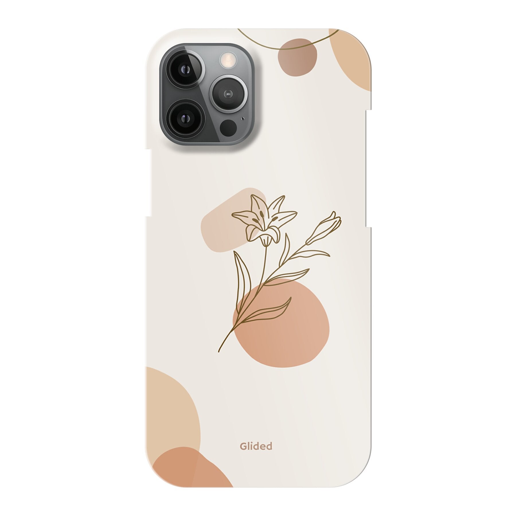 Flora iPhone 12 Pro Max Handyhülle mit pastellfarbenem Blumenmuster, bietet stilvollen Schutz und elegantes Design.