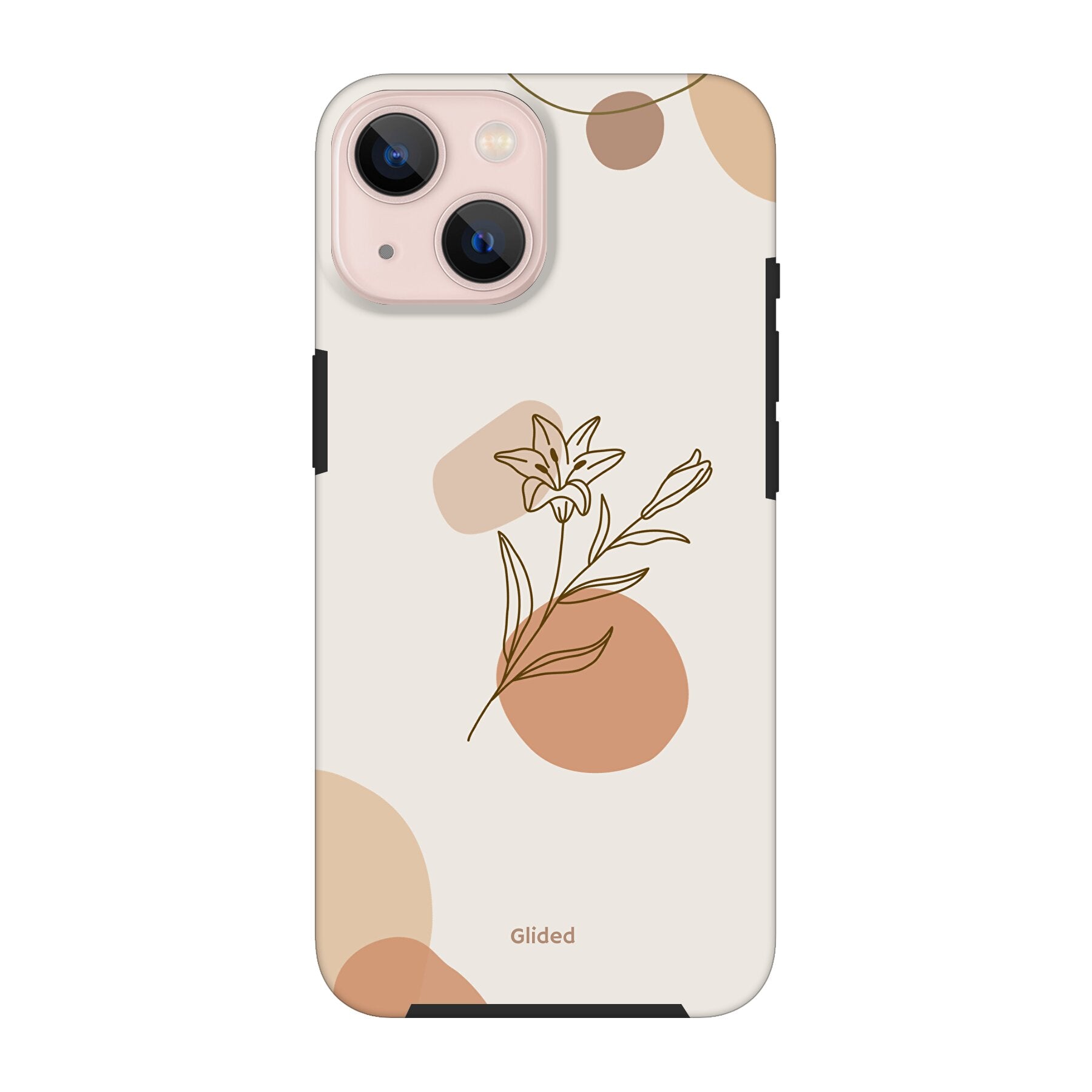 Flora iPhone 13 Handyhülle mit pastellfarbenem Blumendesign, bietet stilvollen Schutz und eleganten Look.