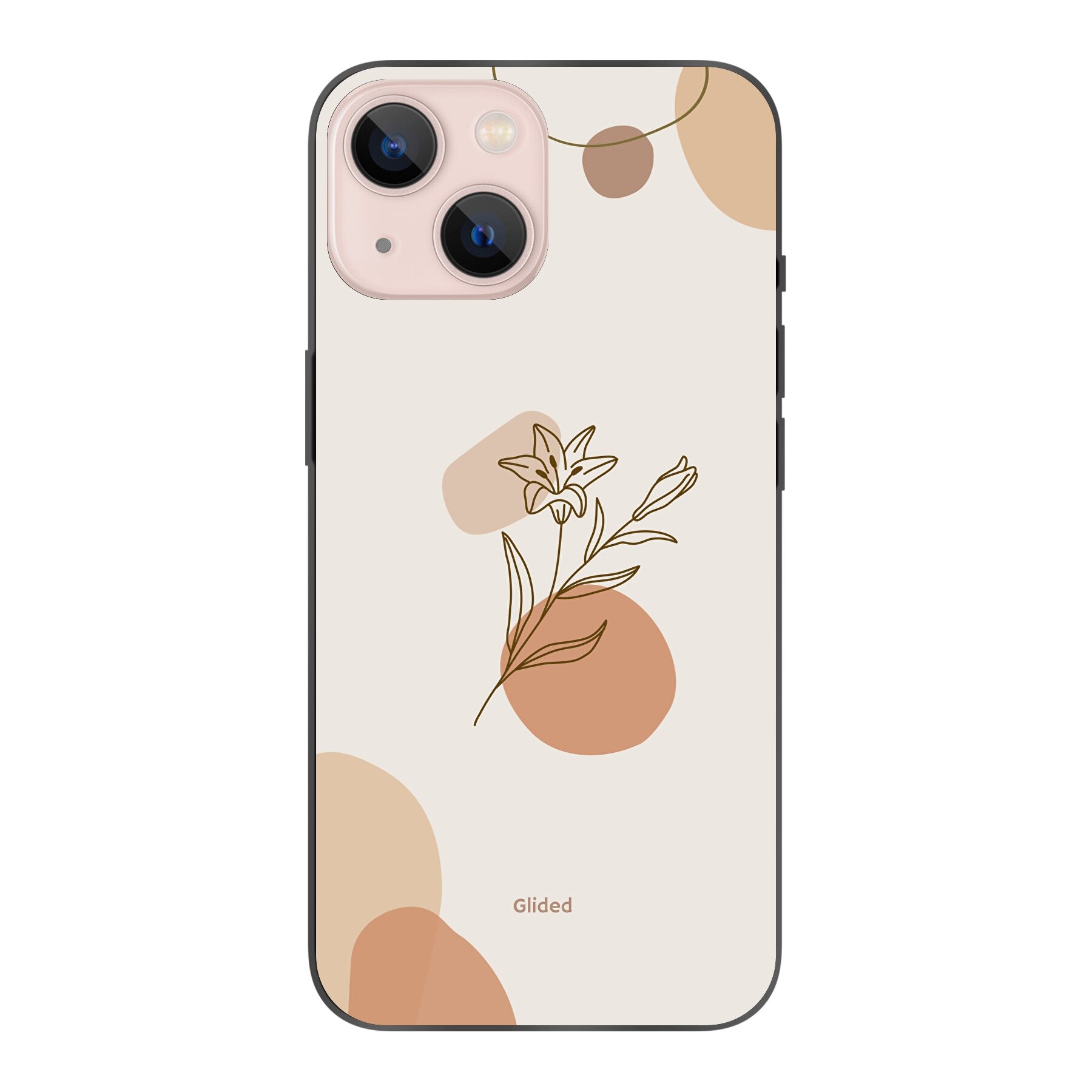 Flora iPhone 13 Handyhülle mit pastellfarbenem Blumendesign, bietet stilvollen Schutz und eleganten Look.