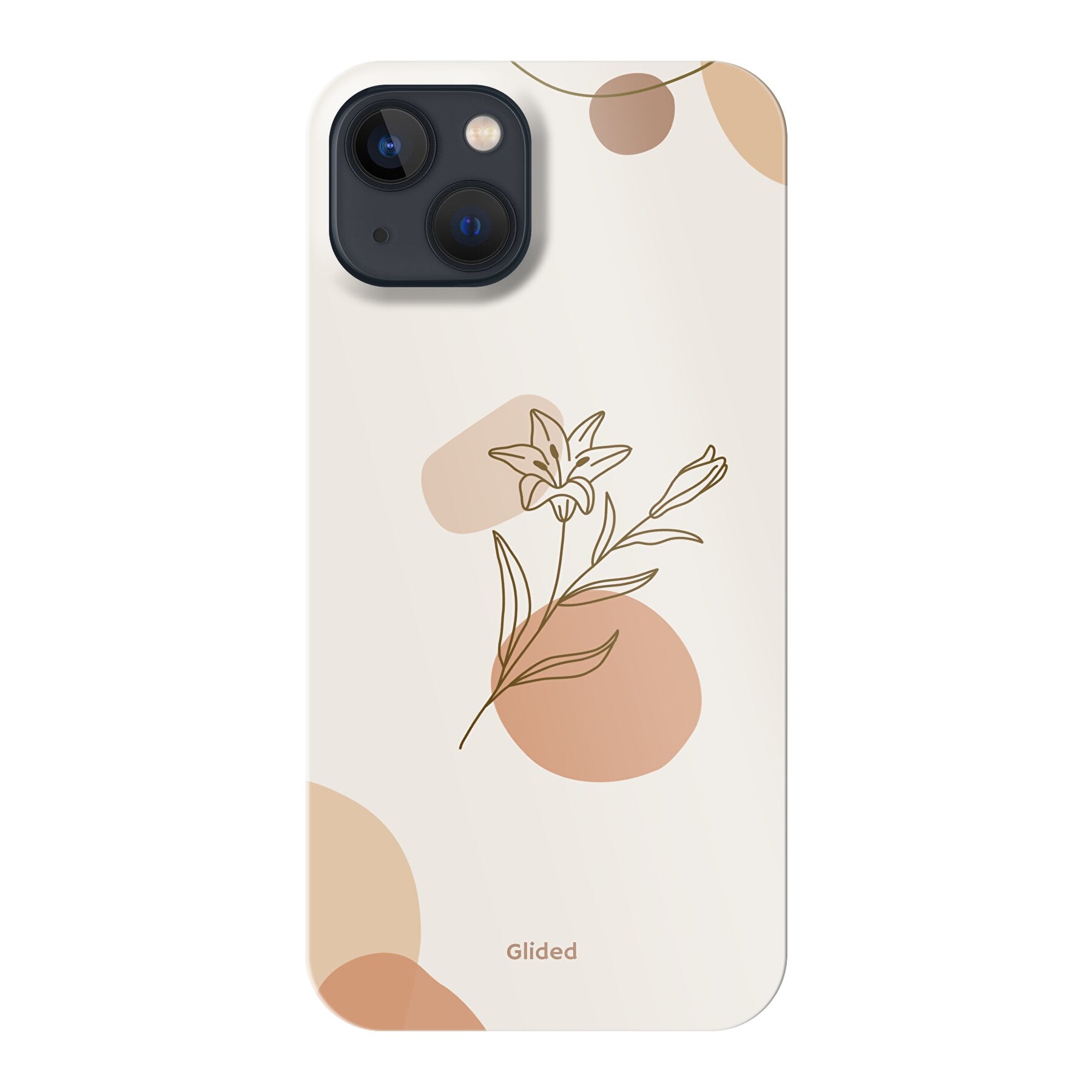 Flora iPhone 13 Handyhülle mit pastellfarbenem Blumendesign, bietet stilvollen Schutz und eleganten Look.