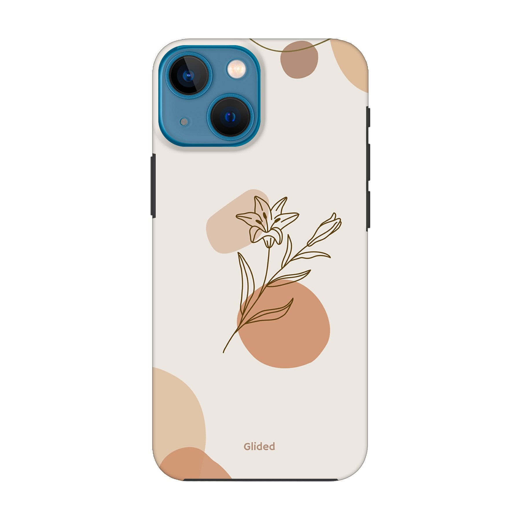 Flora iPhone 13 mini Handyhülle mit pastellfarbenem Blumendesign, idealer Schutz und schlankes Design.