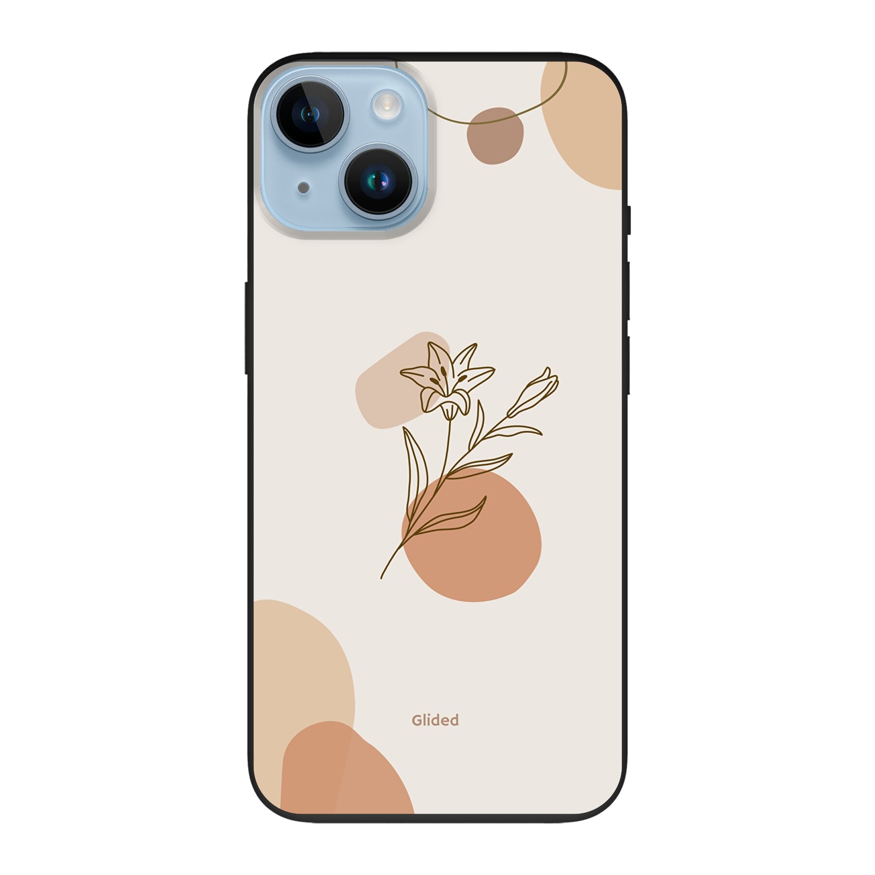 Flora iPhone 14 Handyhülle mit pastellfarbenen Blumen und elegantem Design, ideal für stilbewusste Nutzer.