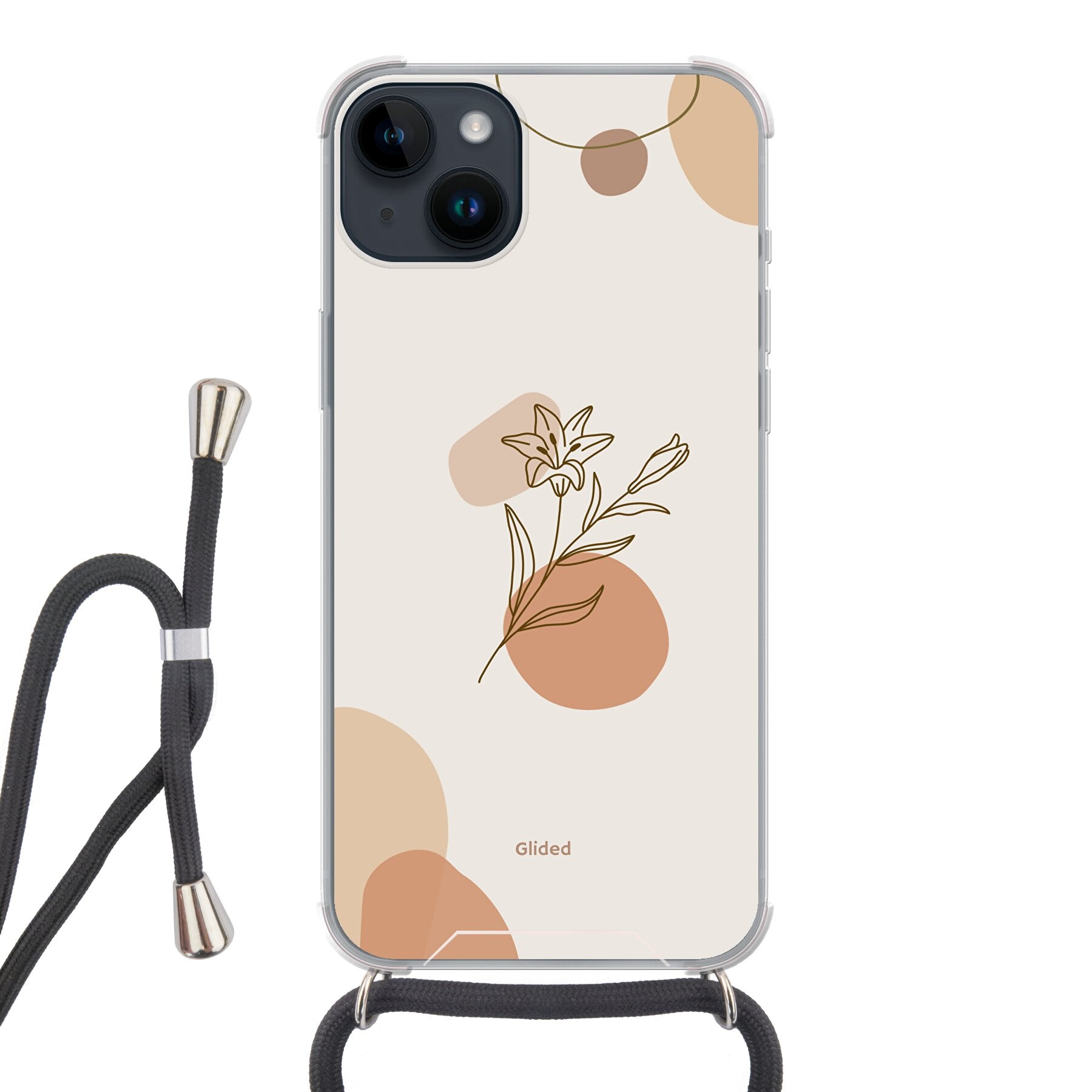 Flora iPhone 14 Pro Handyhülle mit pastellfarbenem Blumenmuster, idealer Schutz und elegantes Design.