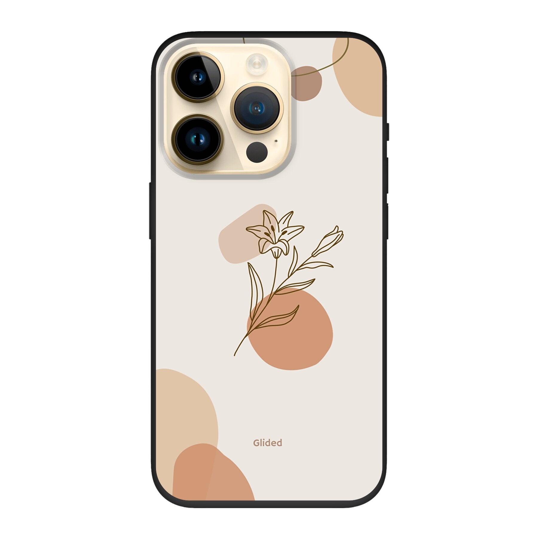 Flora iPhone 14 Pro Handyhülle mit pastellfarbenem Blumenmuster, idealer Schutz und elegantes Design.